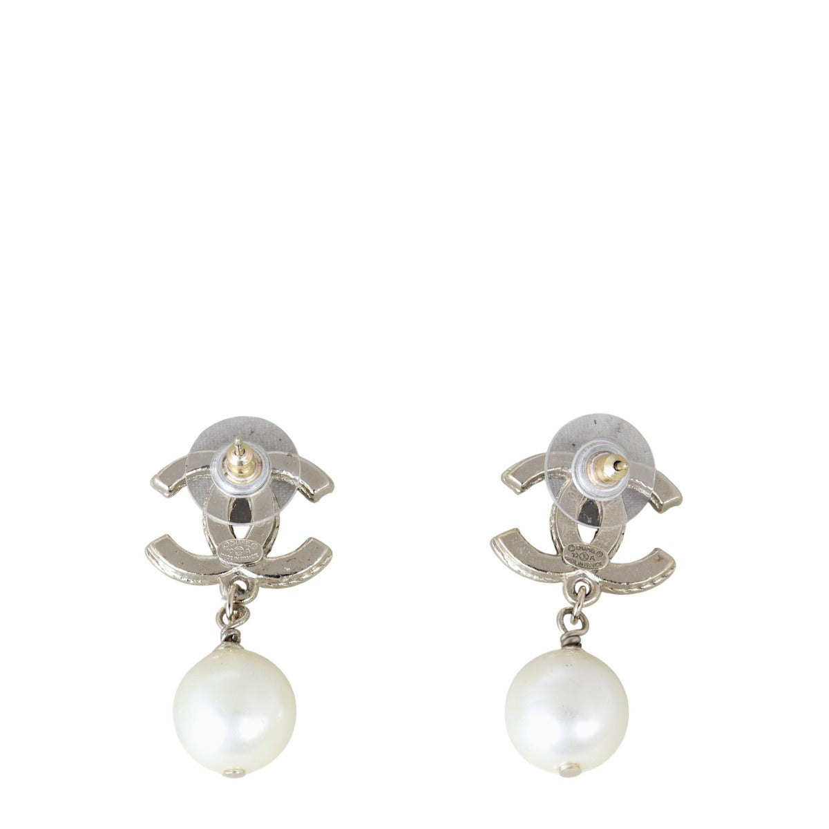 Chanel CC Pearl Drop Earrings