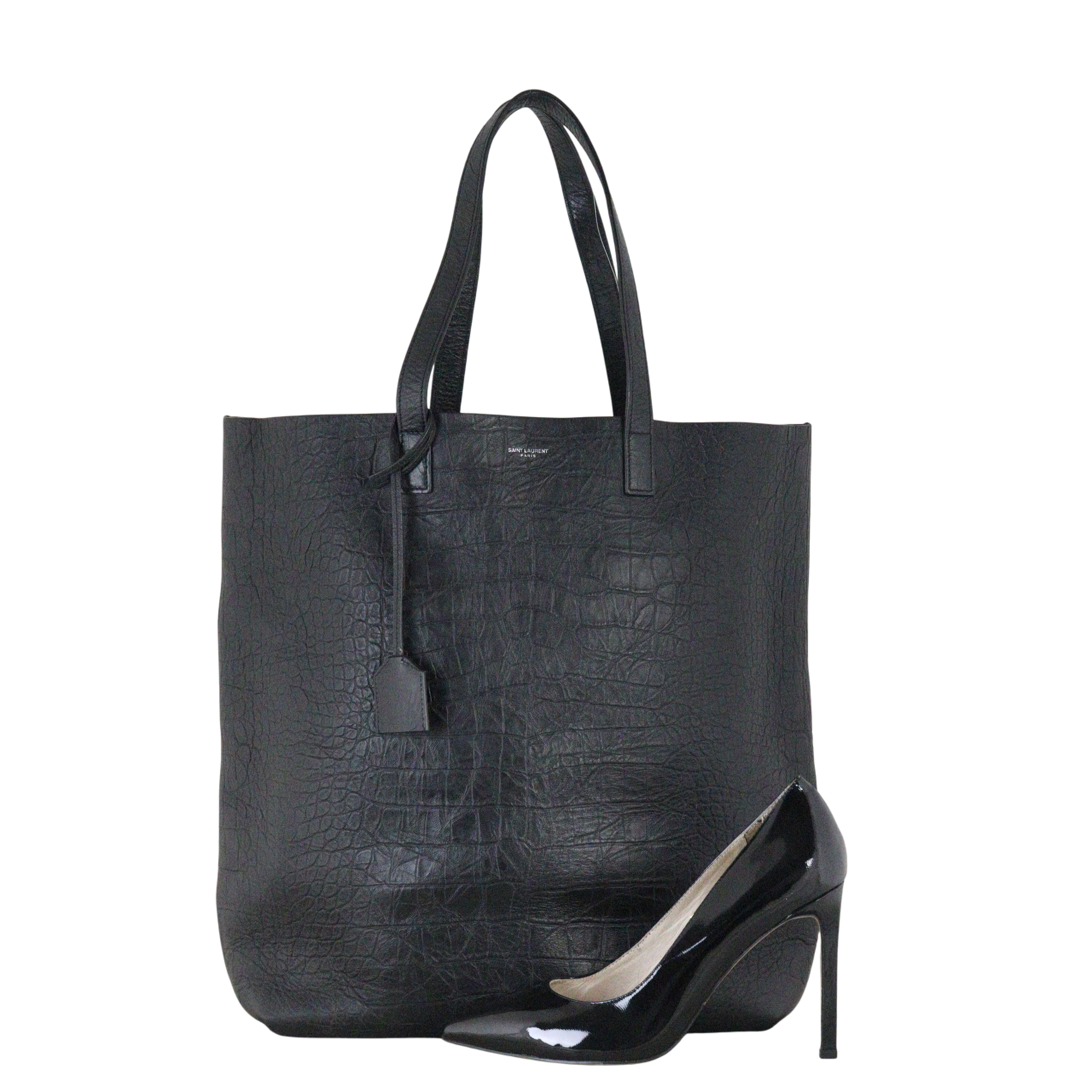 Saint Laurent Shopping Tote Croc Embossed