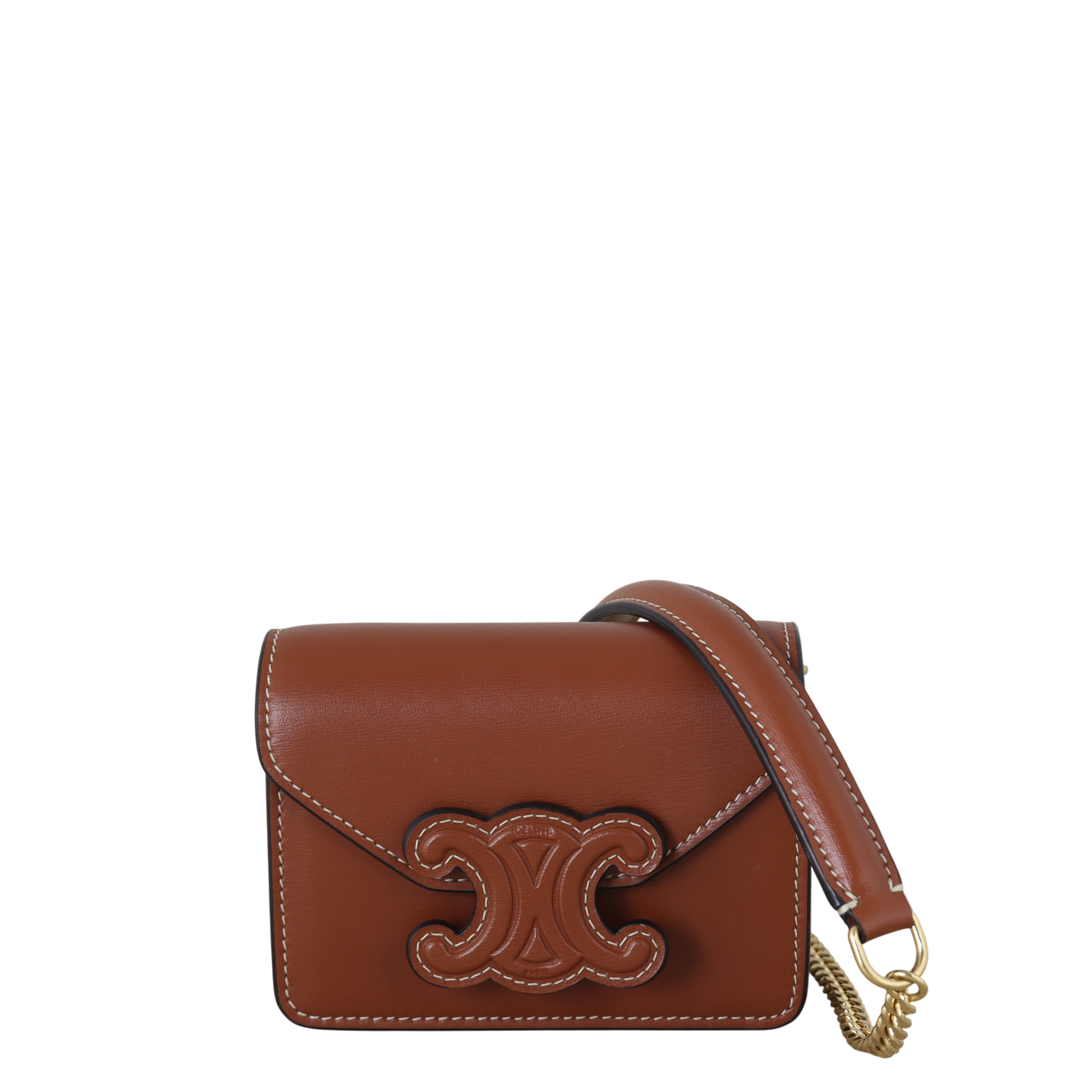 Celine Triomphe Card Holder On Chain