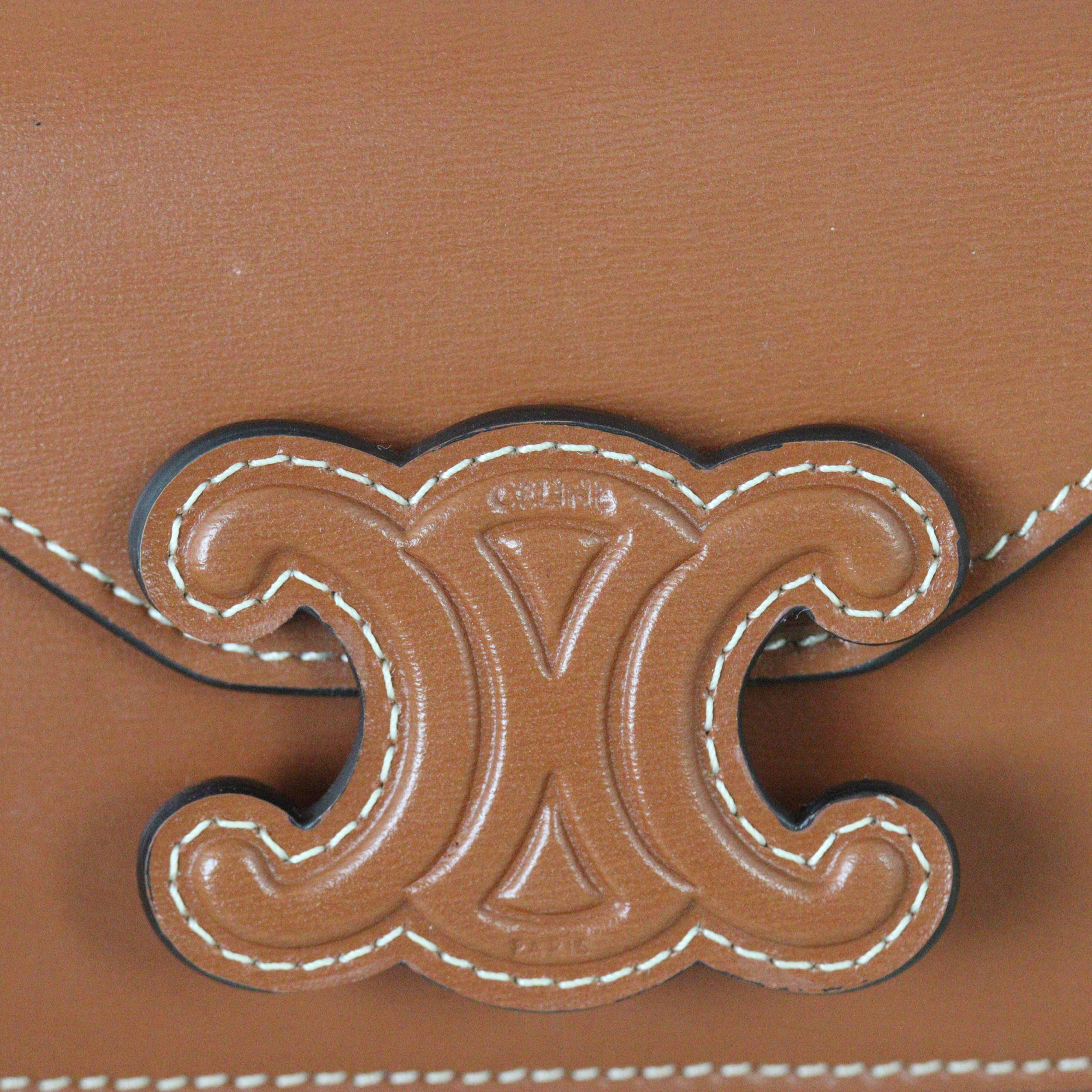 Celine Triomphe Card Holder On Chain