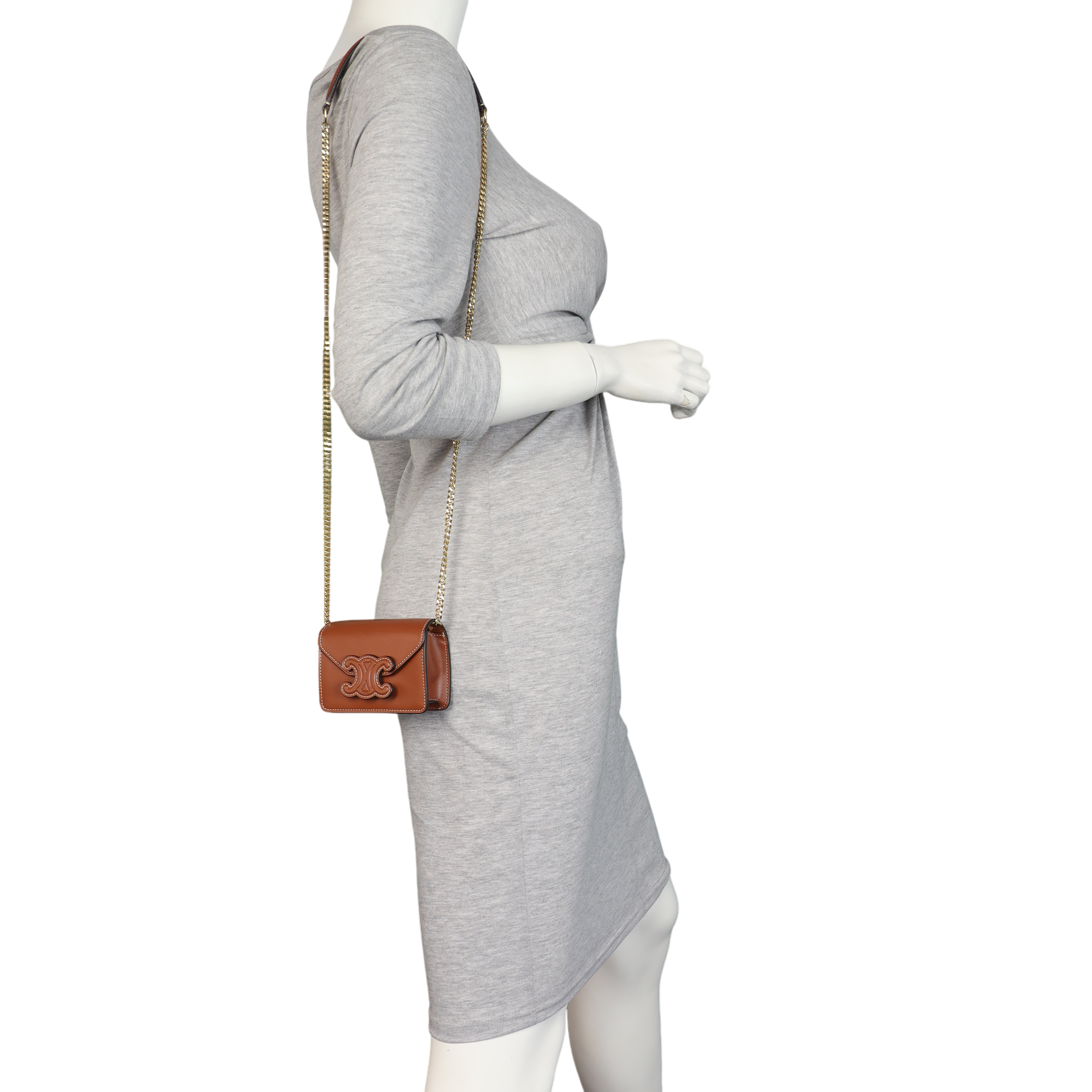 Celine Triomphe Card Holder On Chain