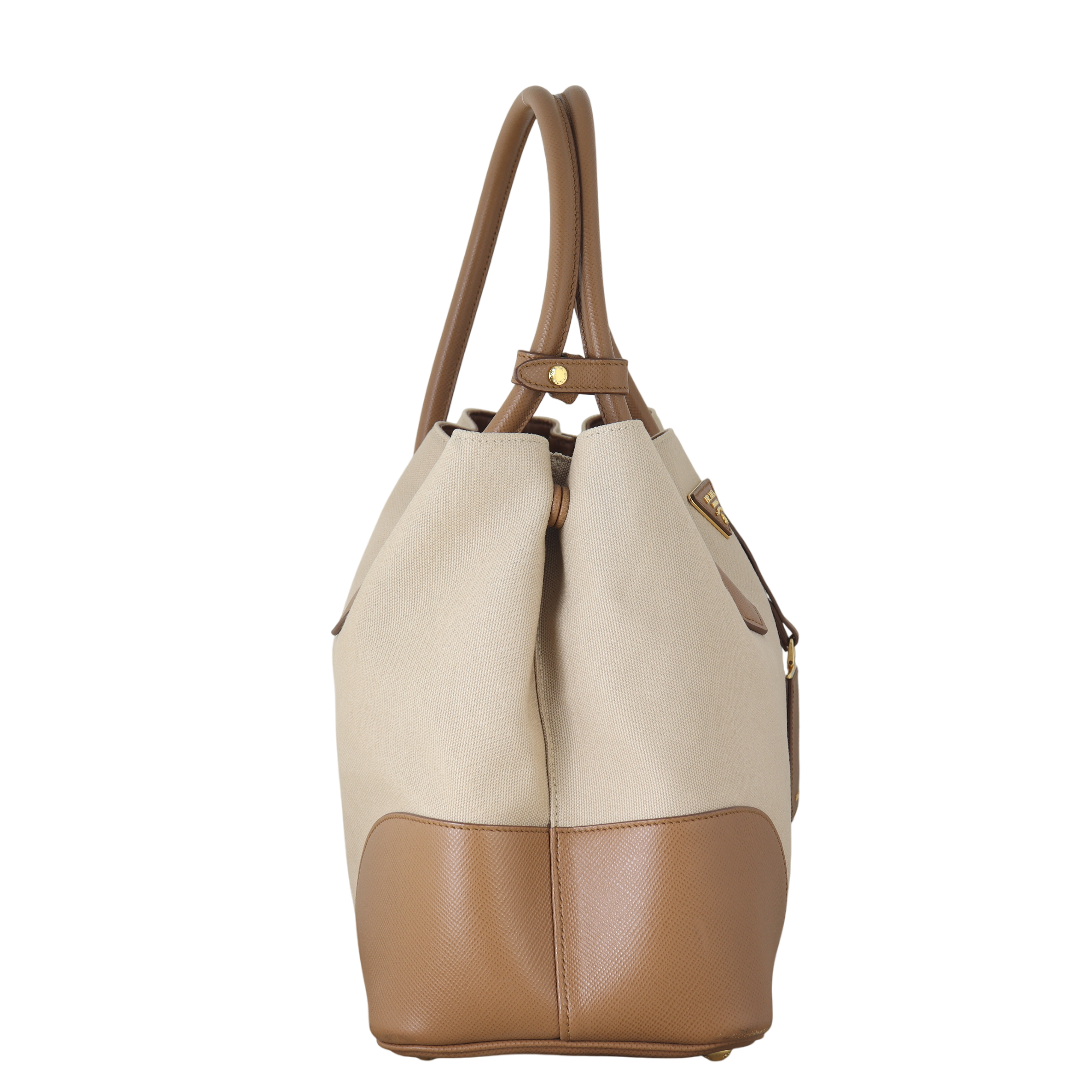 Prada Saffiano Cuir & Canapa Double Bag