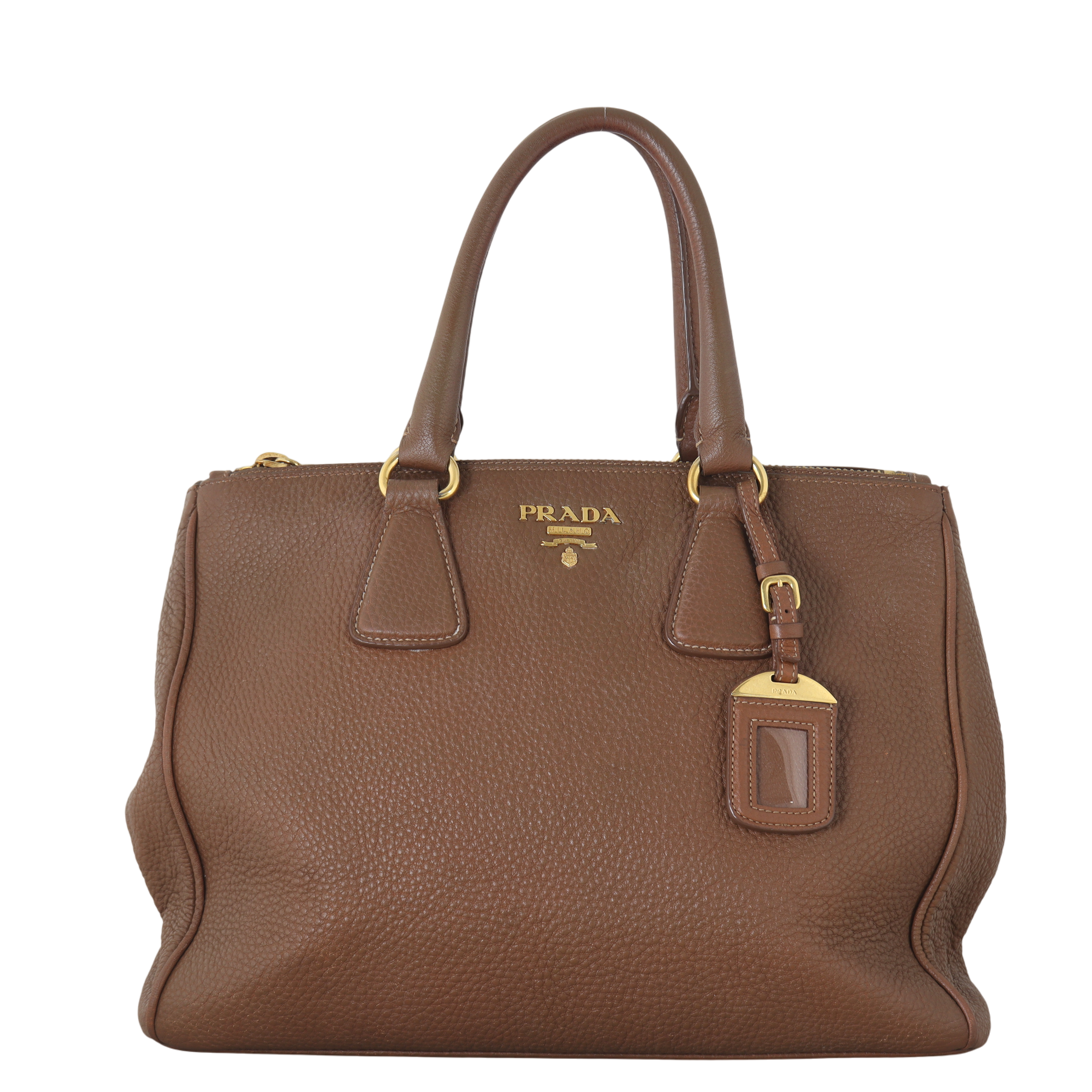 Prada Vitello Daino Double Zip Tote