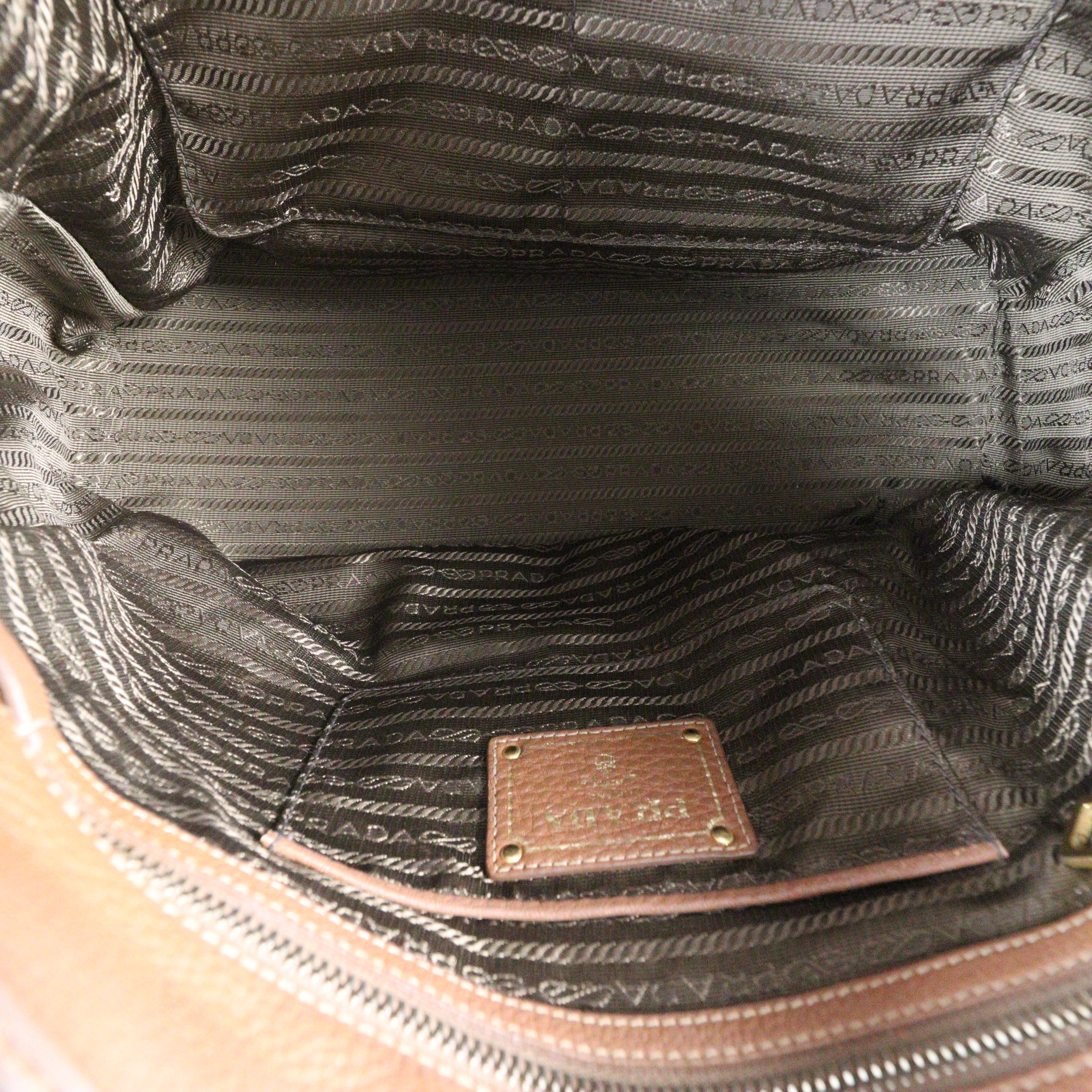 Prada Vitello Daino Double Zip Tote