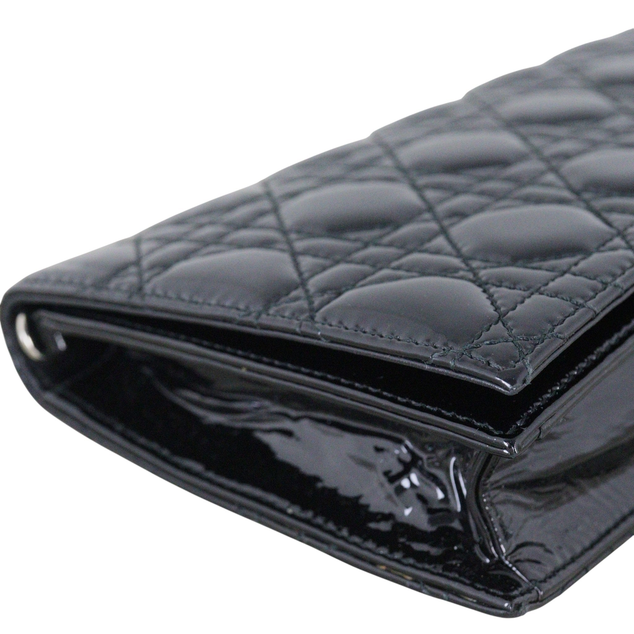 Dior Lady Dior Chain Wallet Patent