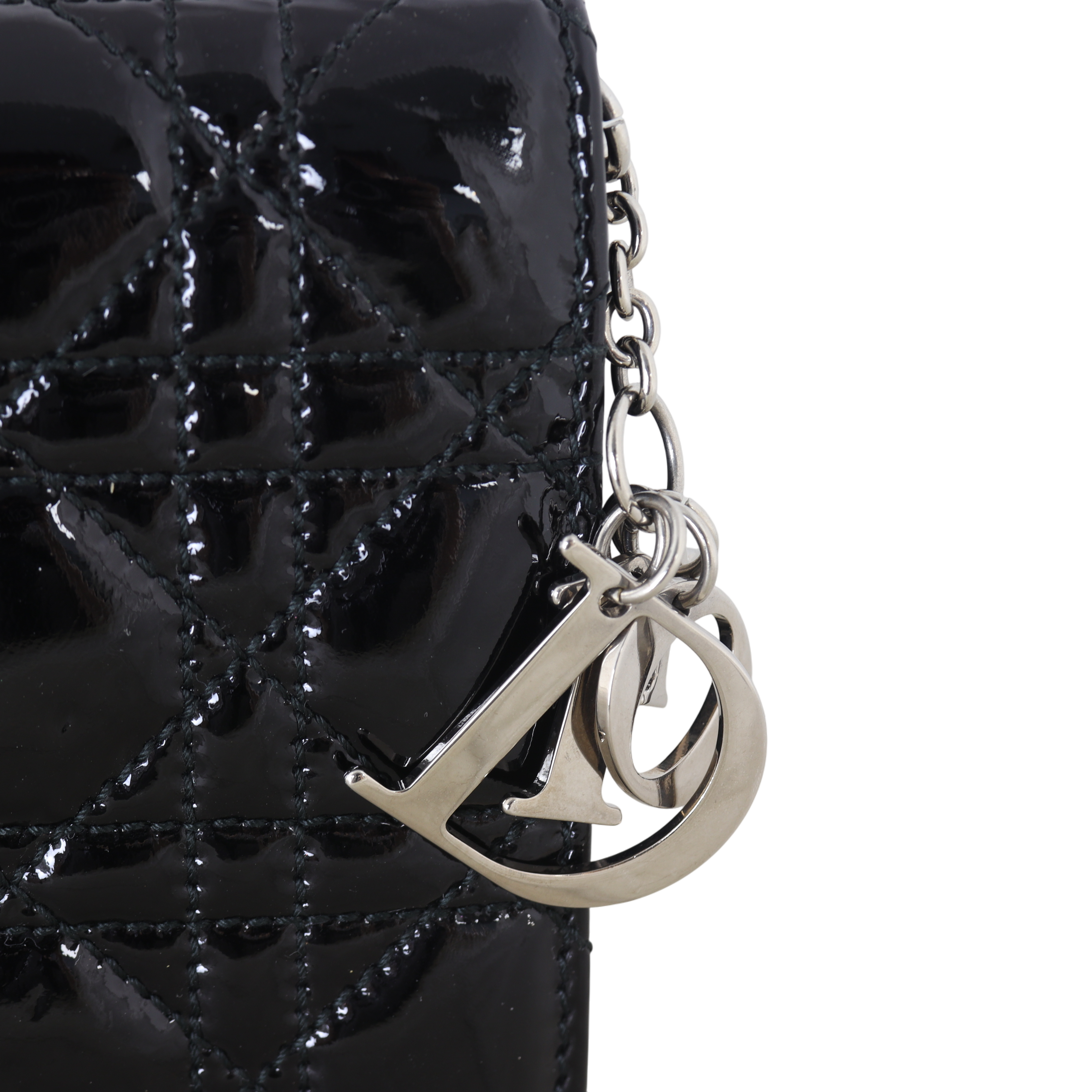 Dior Lady Dior Chain Wallet Patent