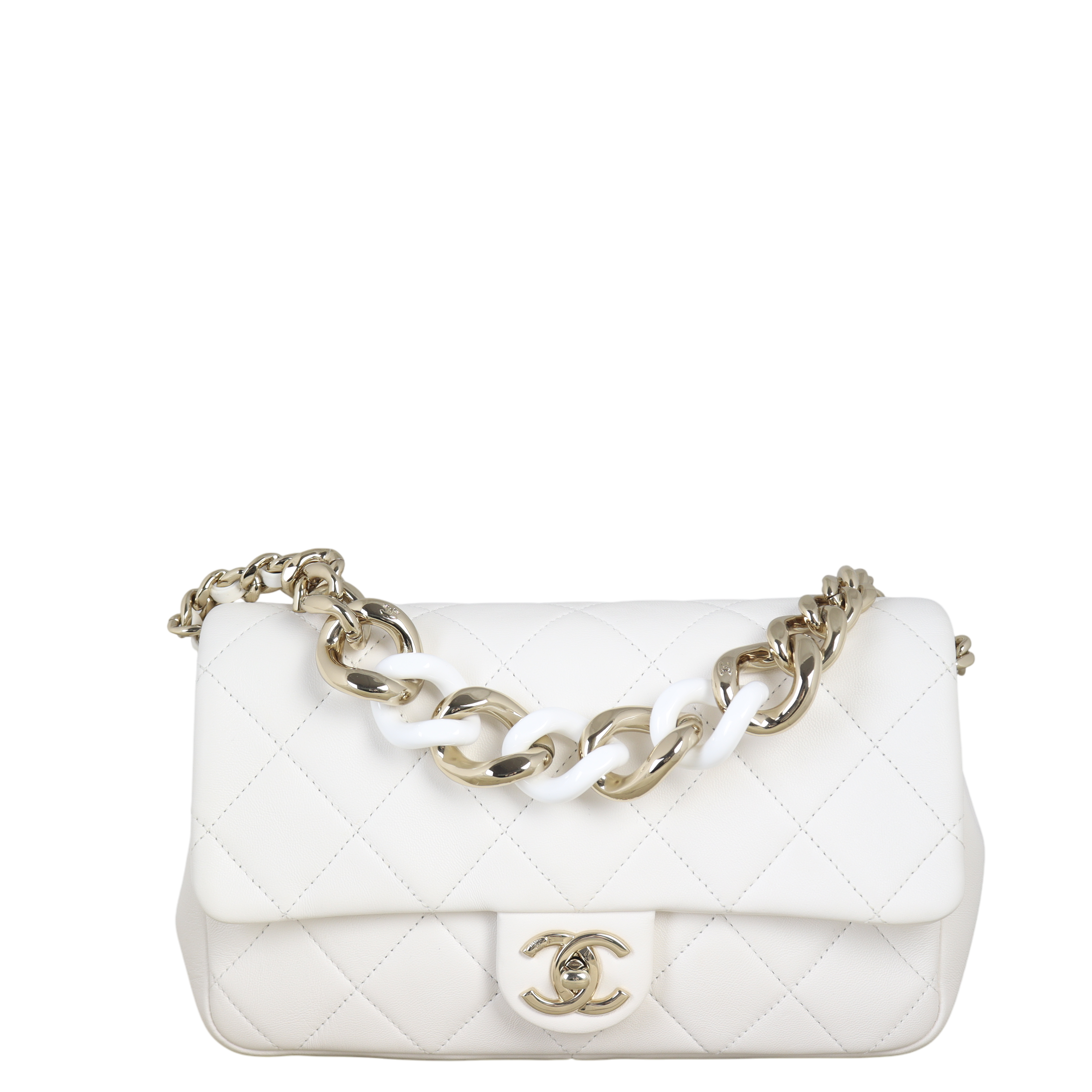 Chanel Elegant Plexi Double Chain Flap Bag