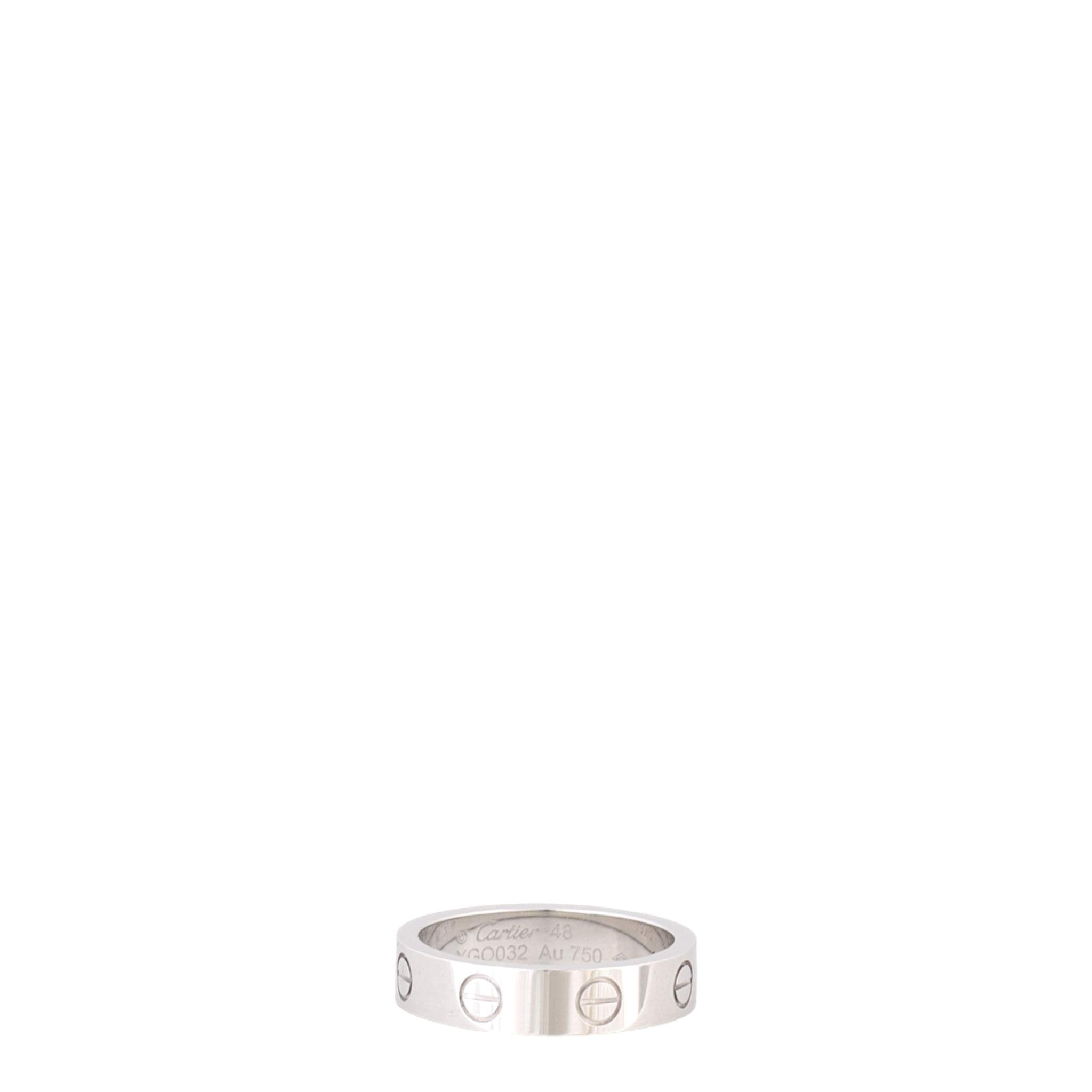 Cartier Love Ring Small 18k White Gold 1 Diamond