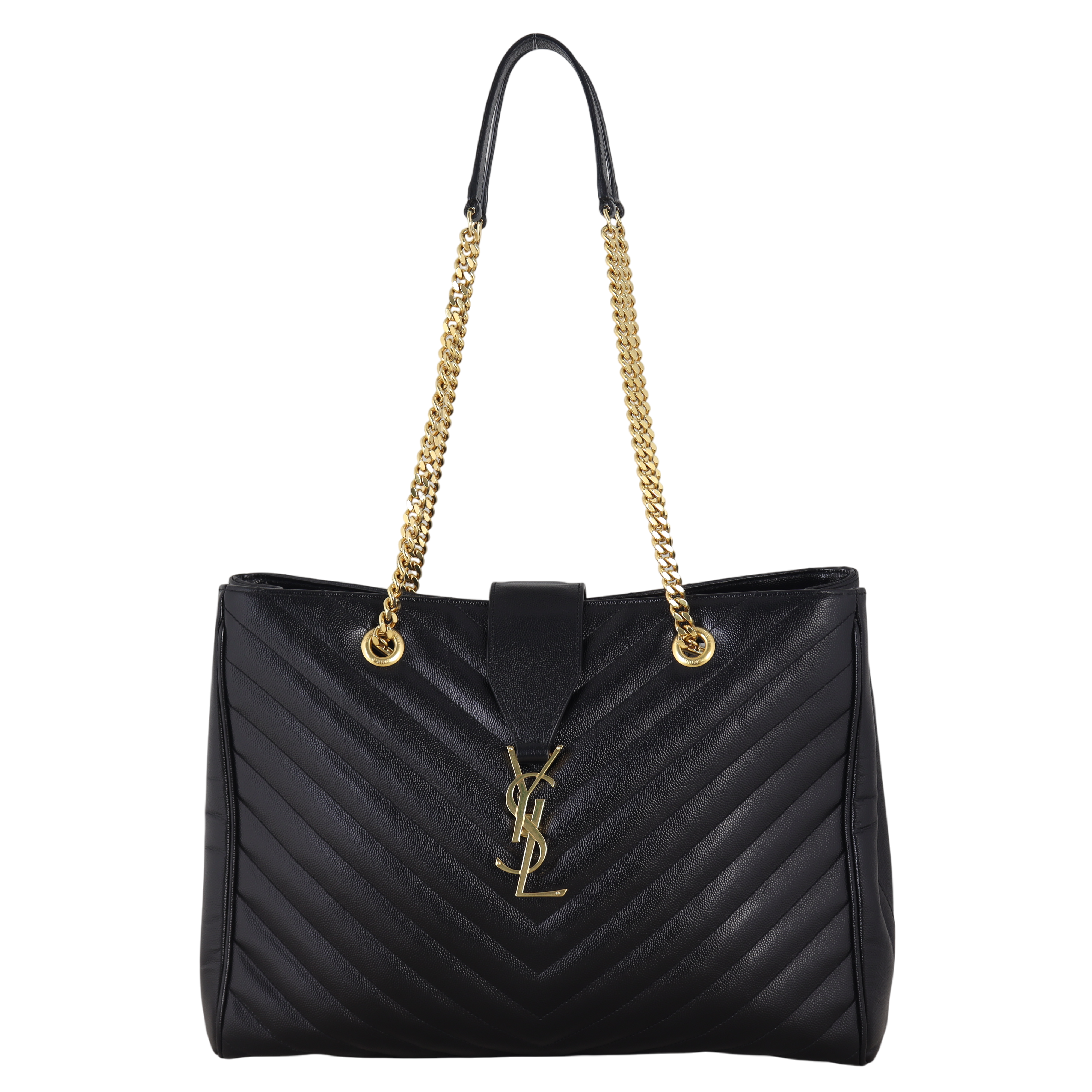 Saint Laurent Chevron Shopping Tote
