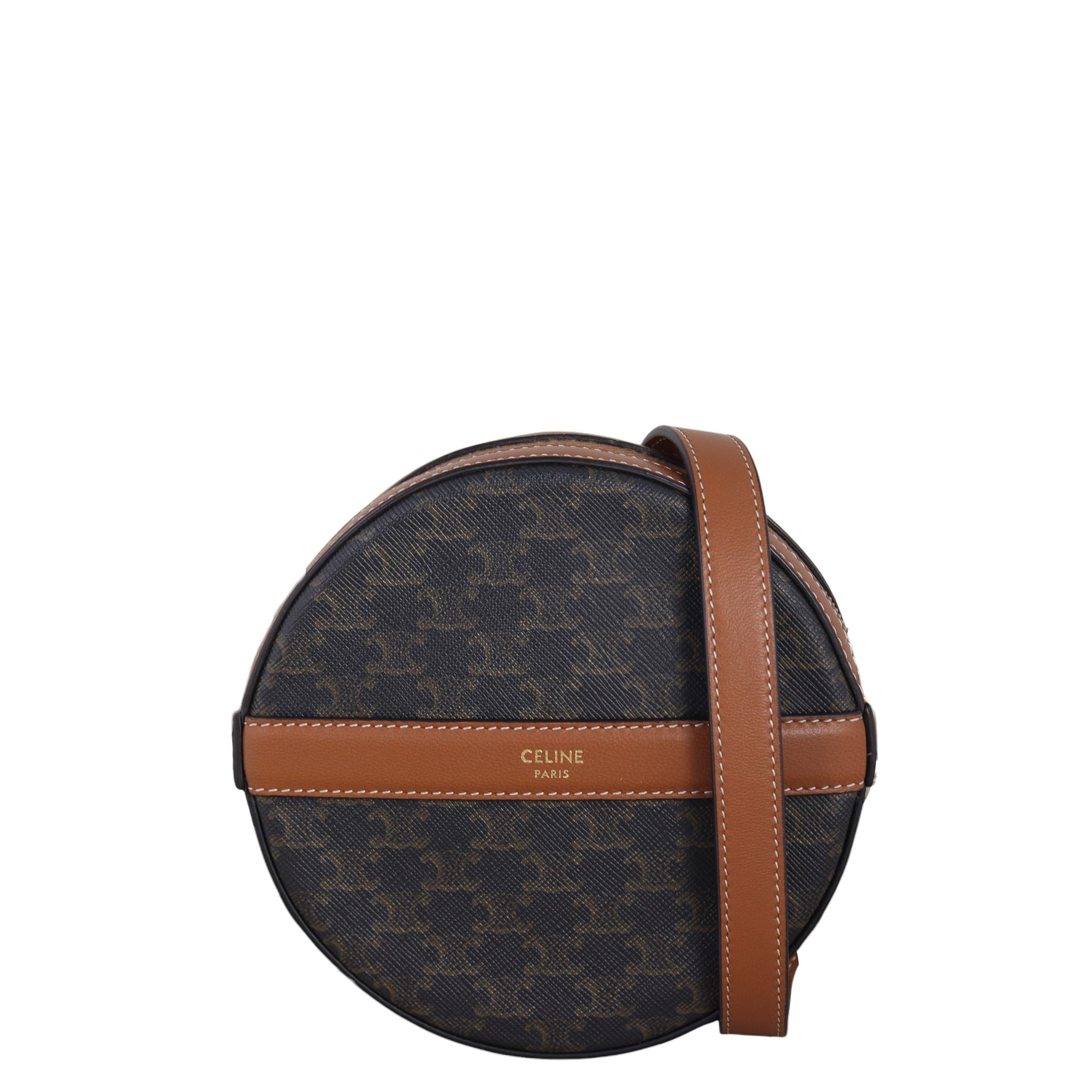 Celine Triomphe Round Purse on Strap
