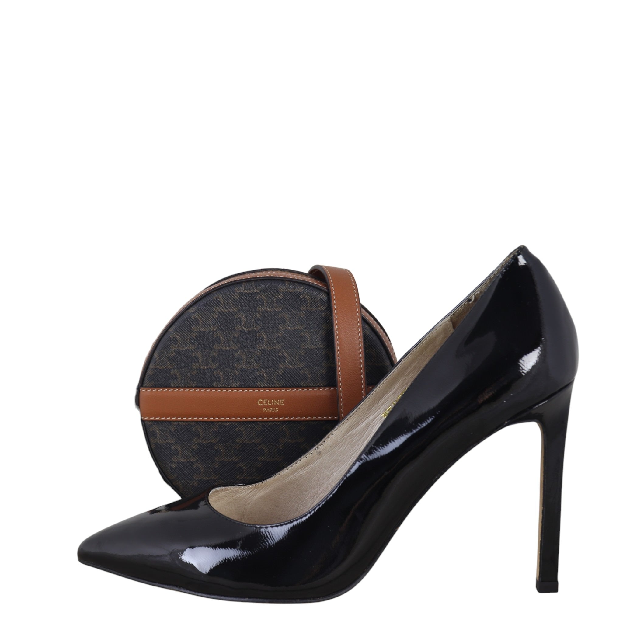 Celine Triomphe Round Purse on Strap