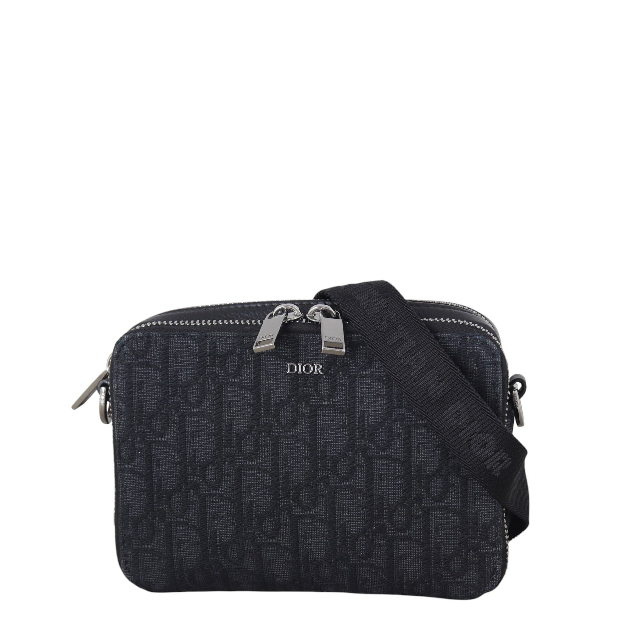 Dior Double Zip Pouch with Strap Oblique