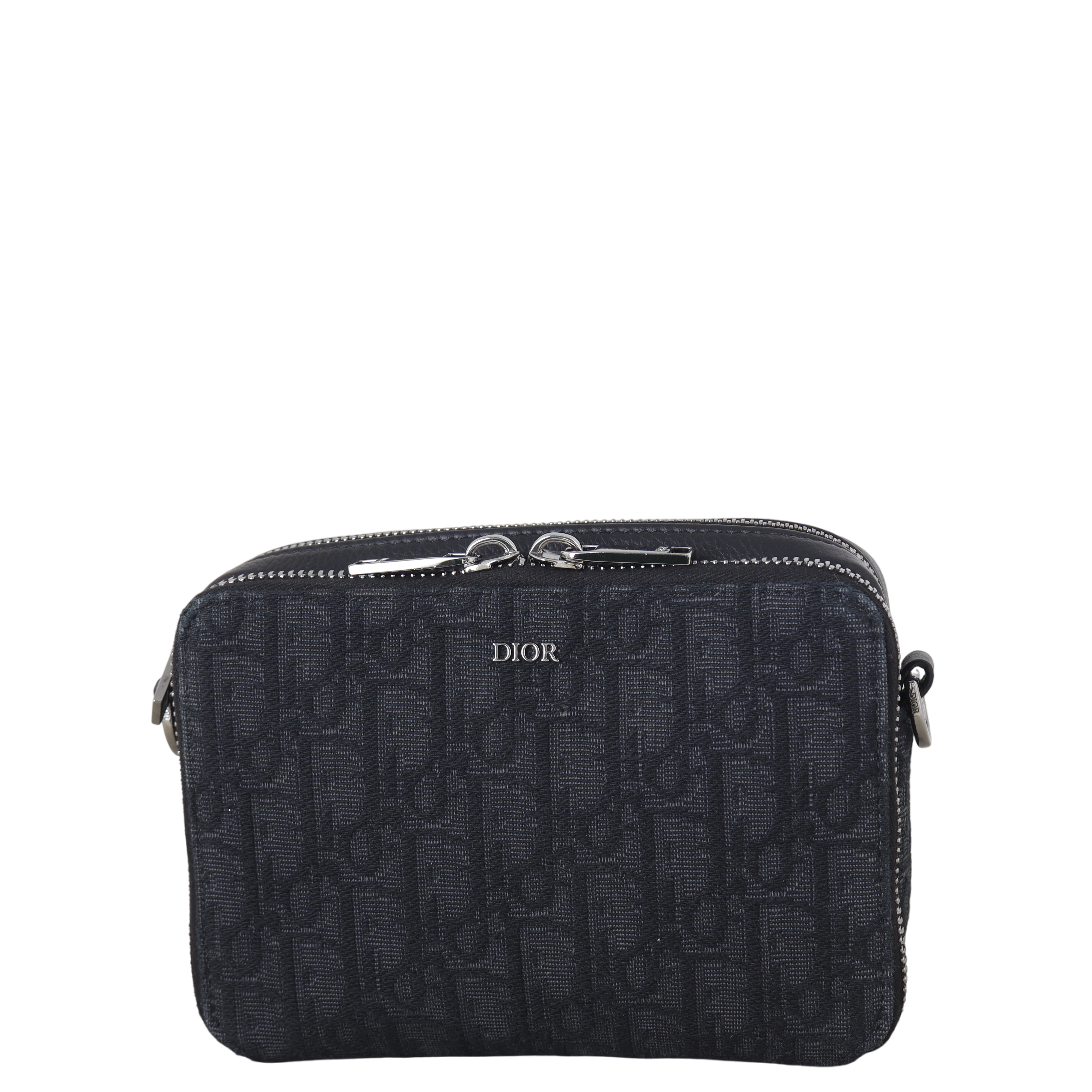 Dior Double Zip Pouch with Strap Oblique