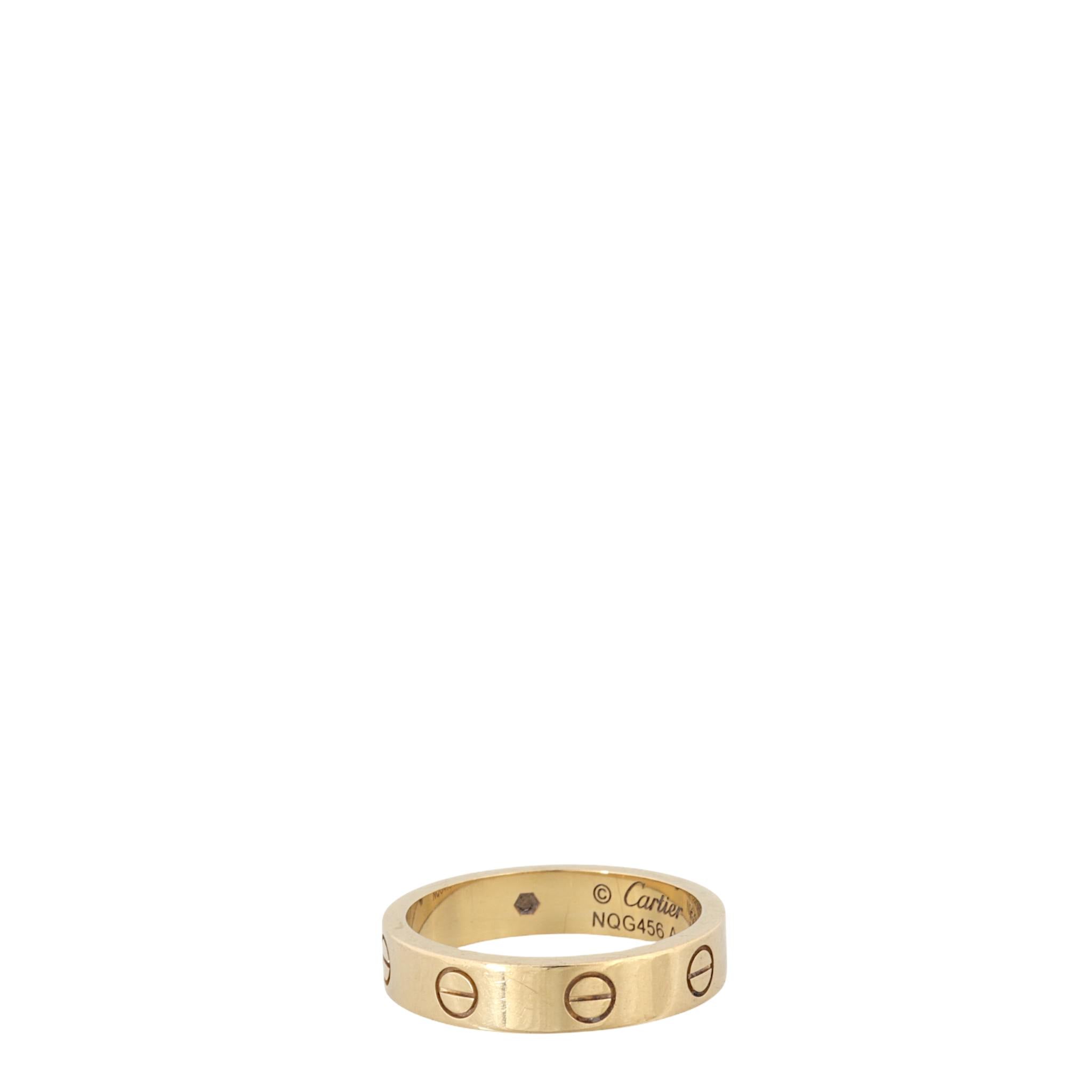 Cartier Love Ring Small 18k Yellow Gold 1 Diamond
