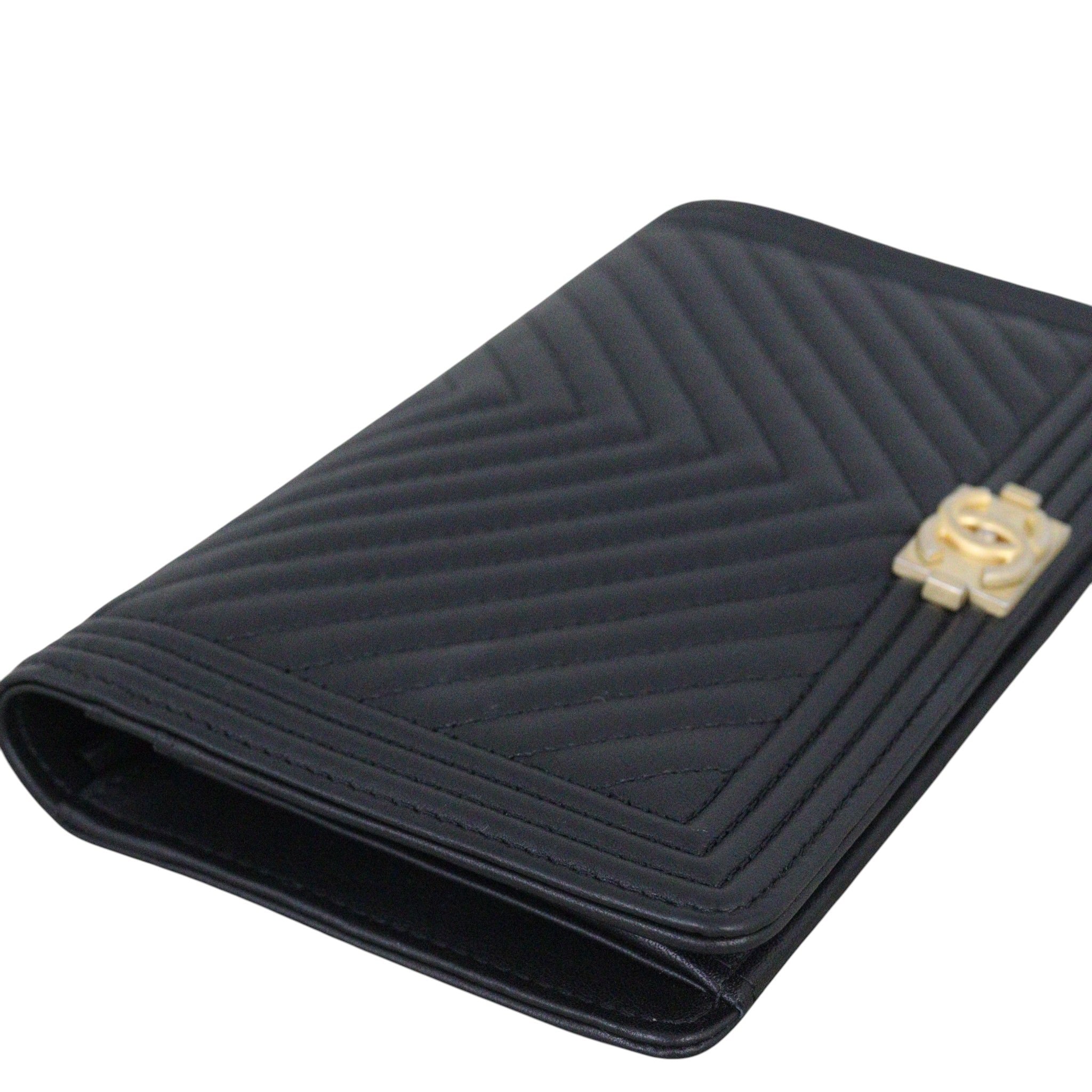 Chanel Boy Long Flap Wallet Chevron