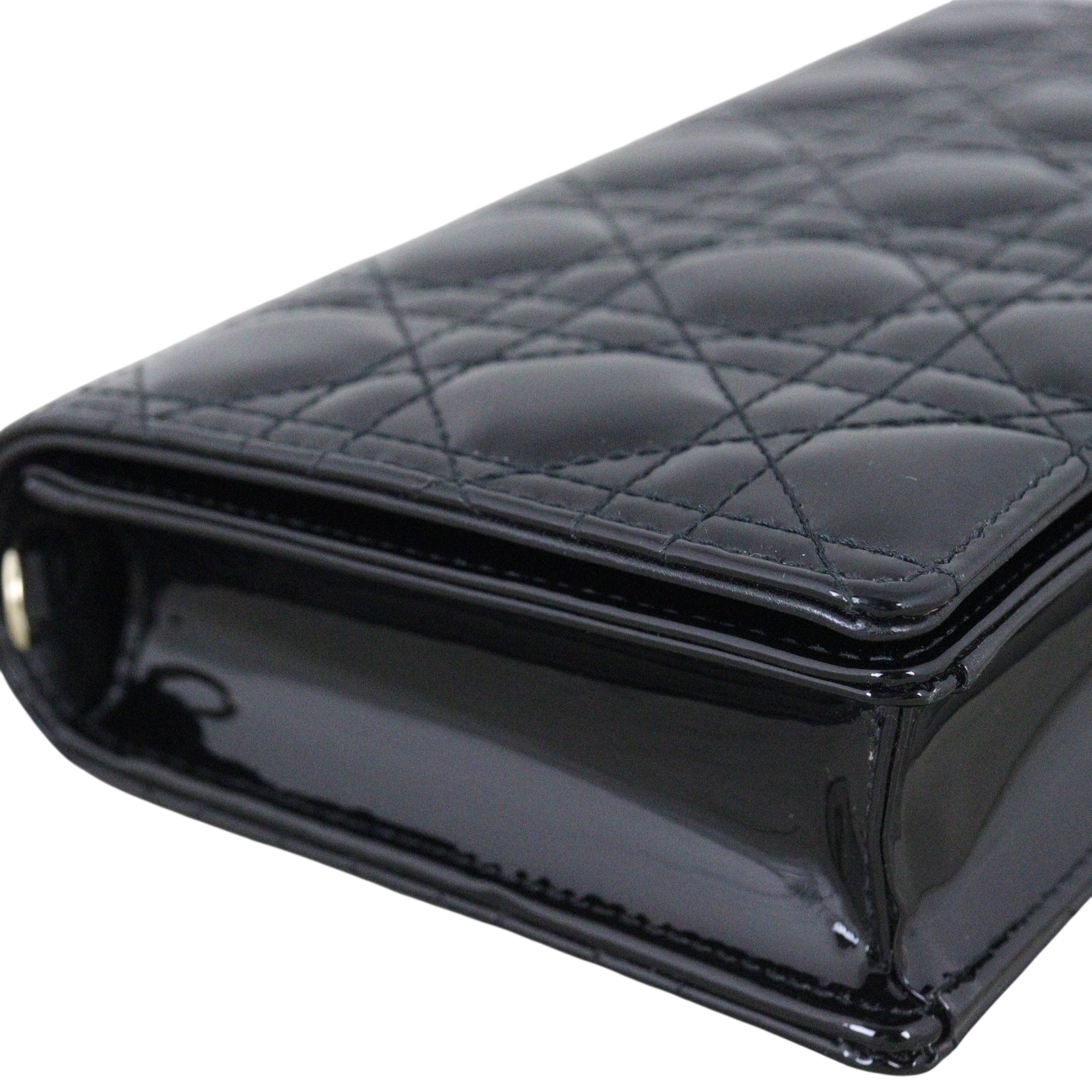 Dior Lady Dior Patent Cannage Pouch