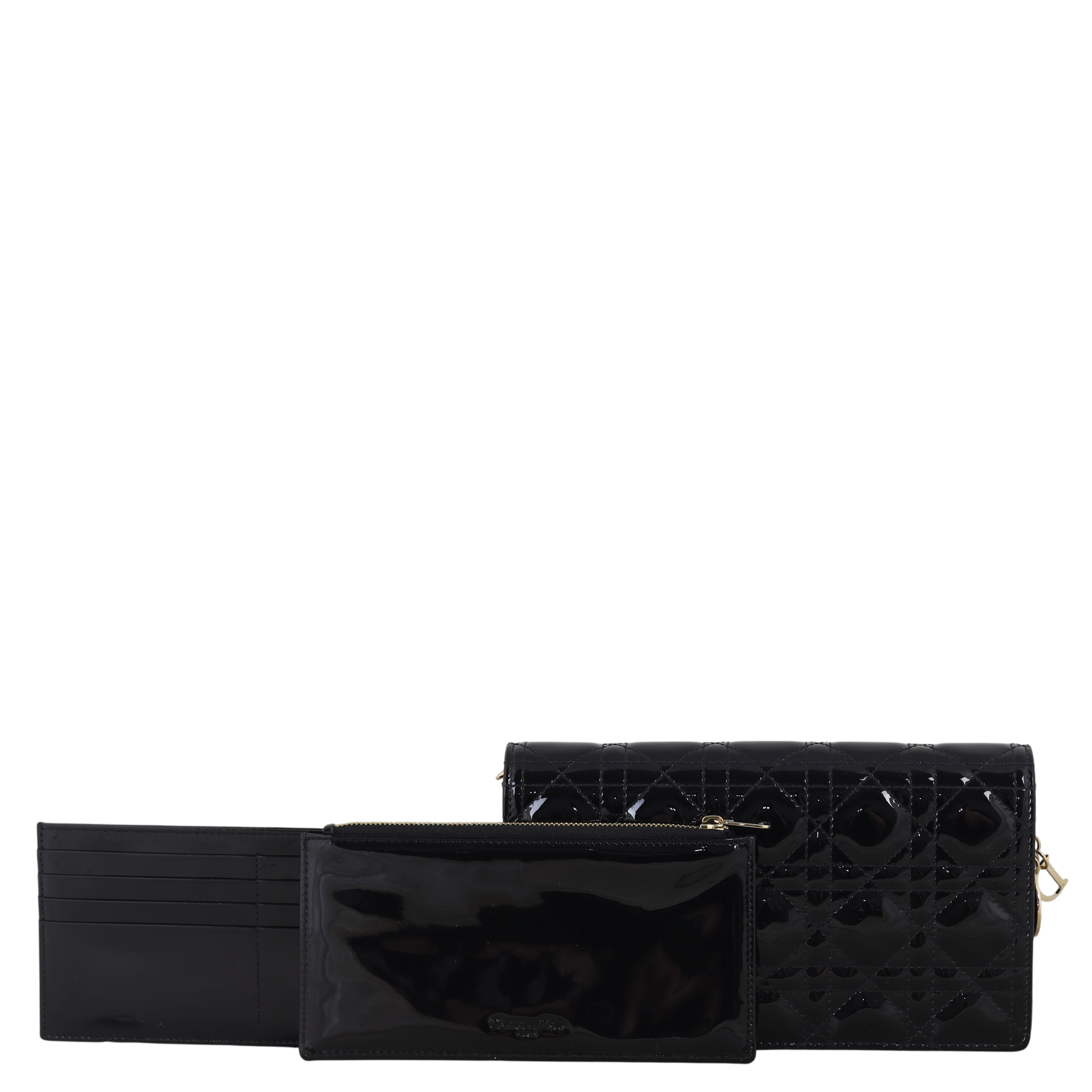 Dior Lady Dior Patent Cannage Pouch