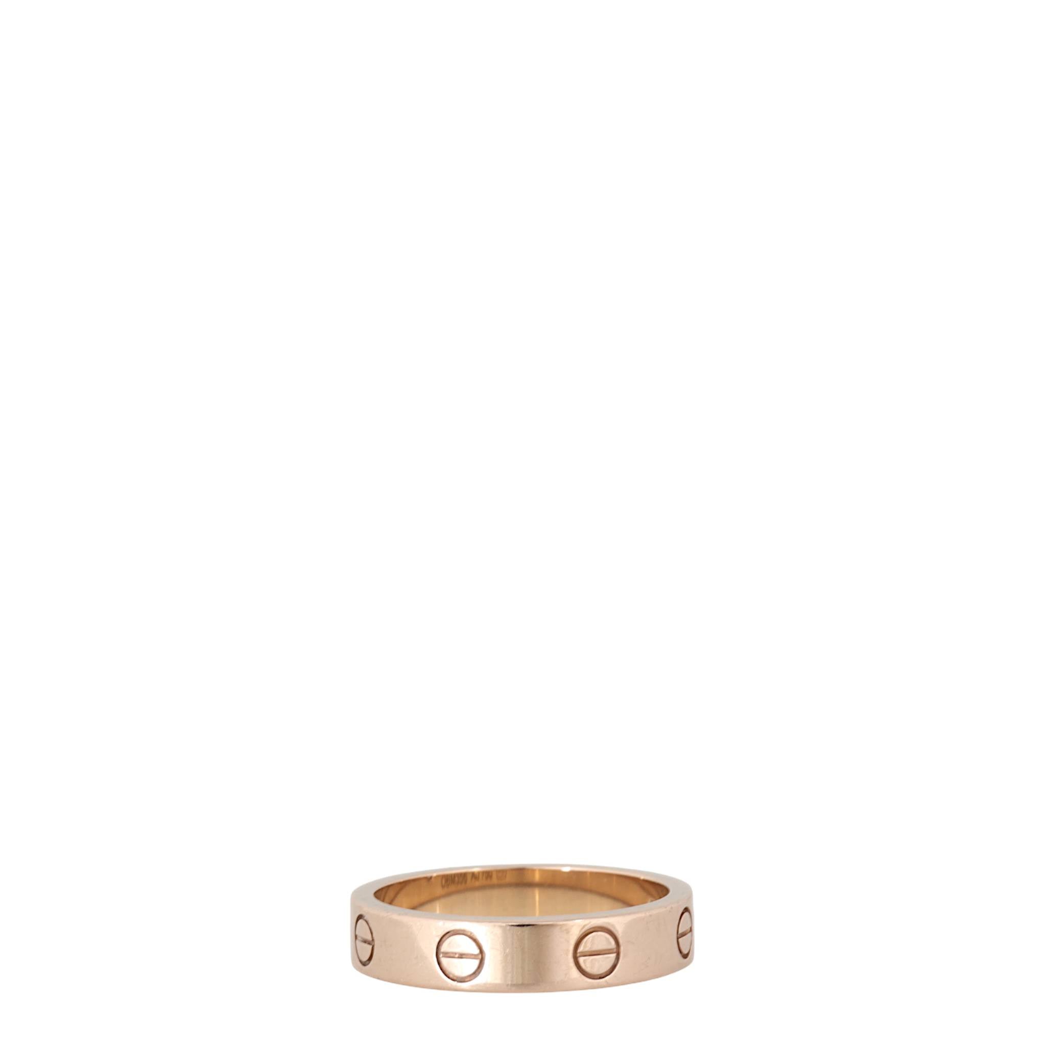 Cartier Love Ring Small 18k Rose Gold 1 Diamond