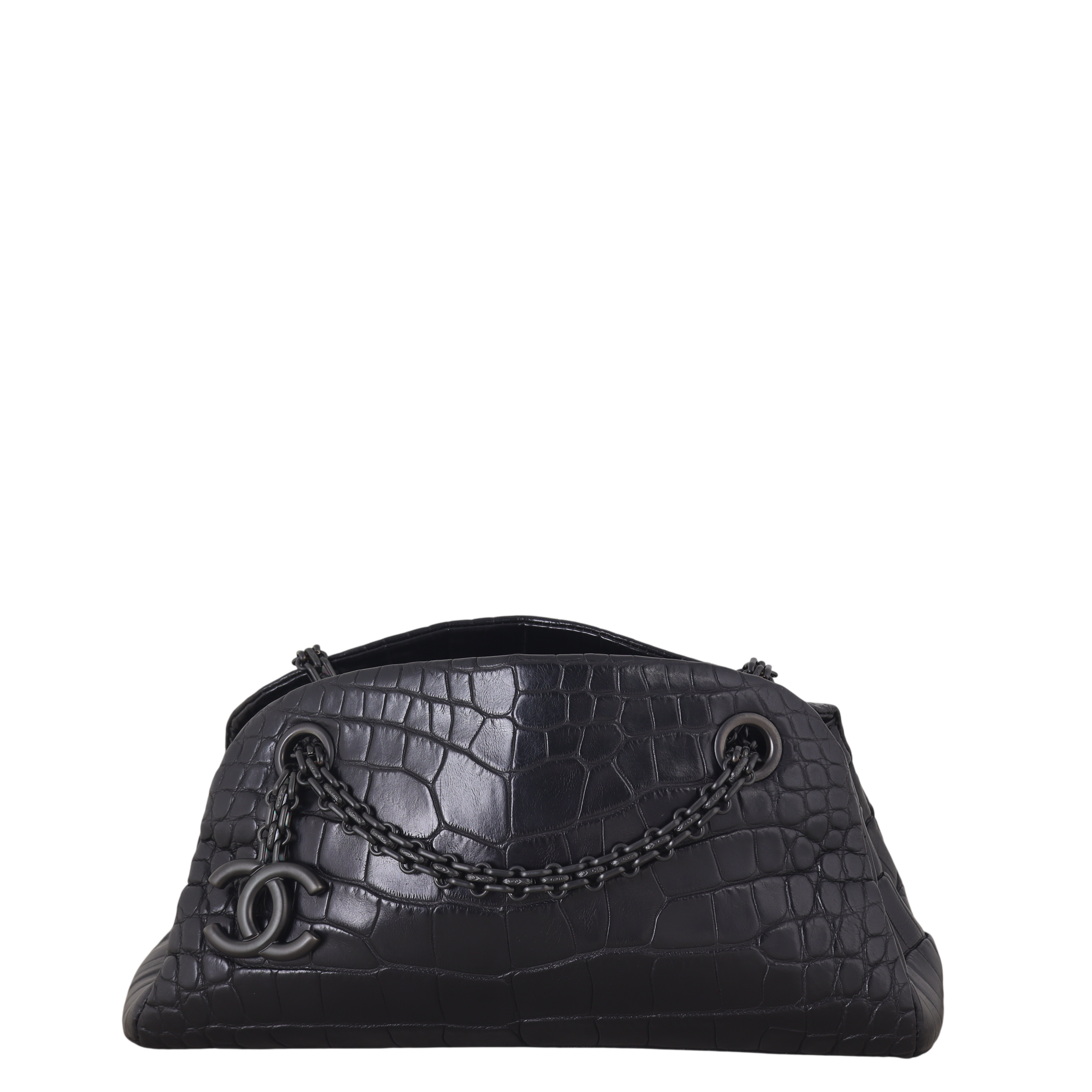 Chanel Just Mademoiselle Bowler Bag Croc Embossed Mini