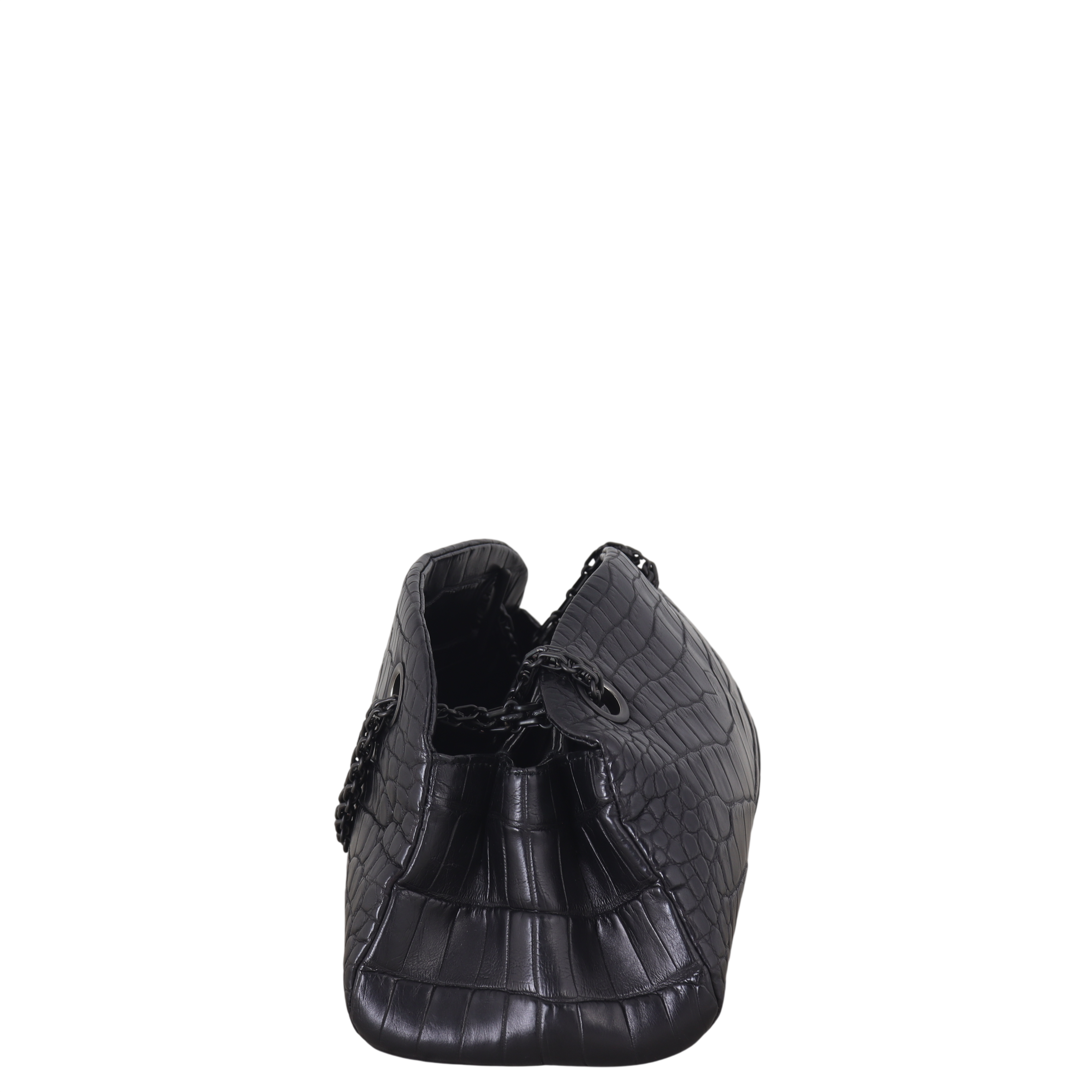 Chanel Just Mademoiselle Bowler Bag Croc Embossed Mini