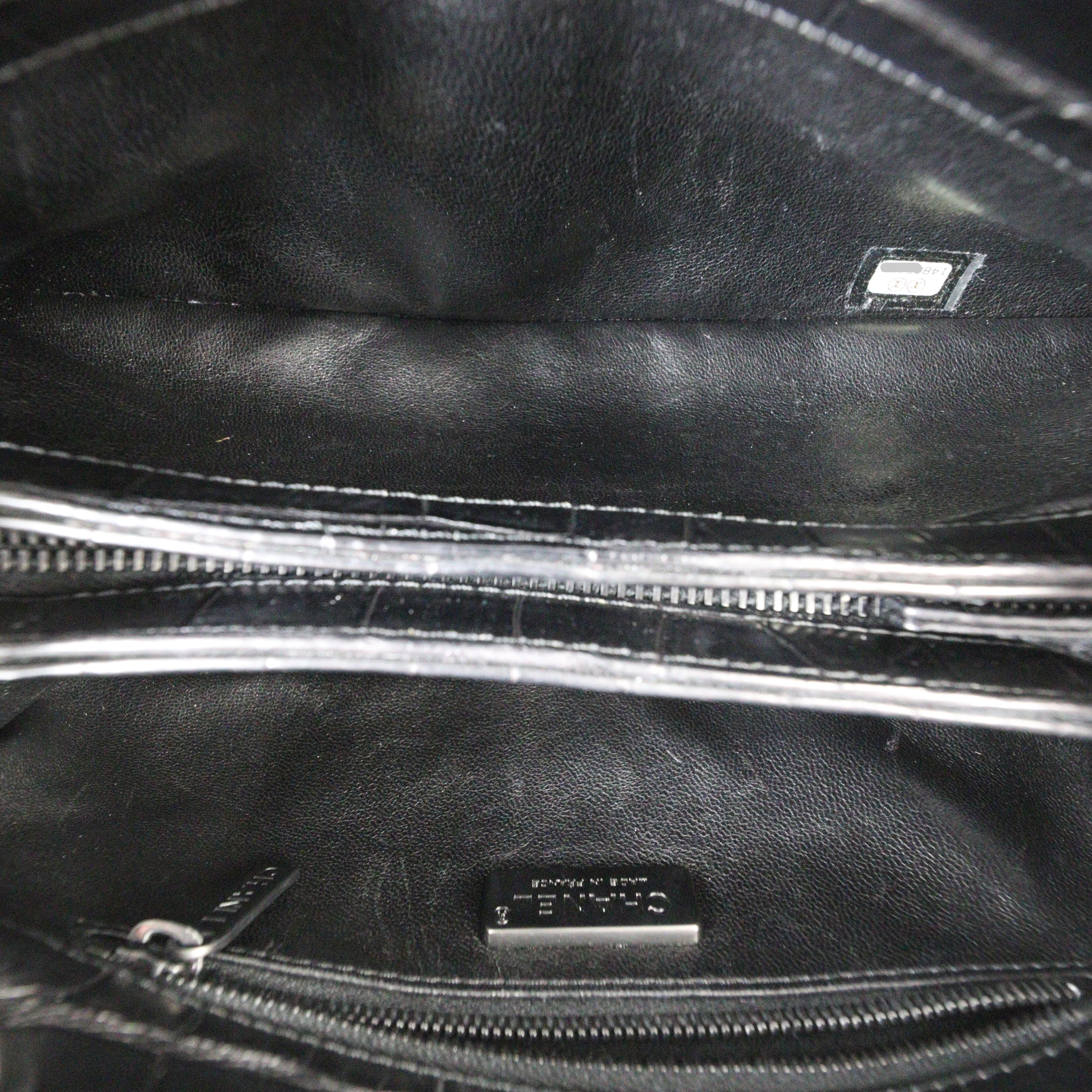 Chanel Just Mademoiselle Bowler Bag Croc Embossed Mini