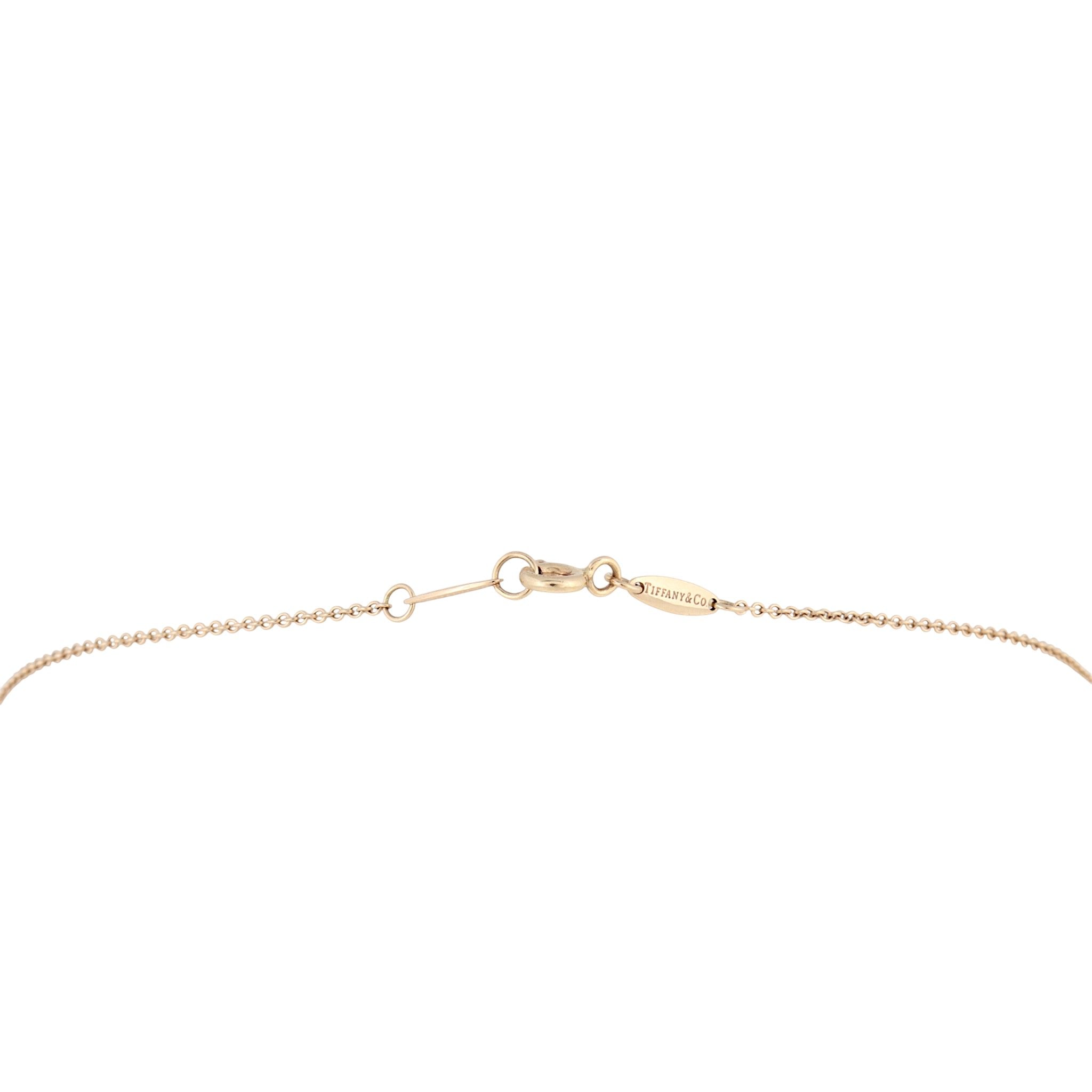 Tiffany & Co Elsa Peretti Diamonds by the Yard 18k Rose Gold Diamond Drop Necklace