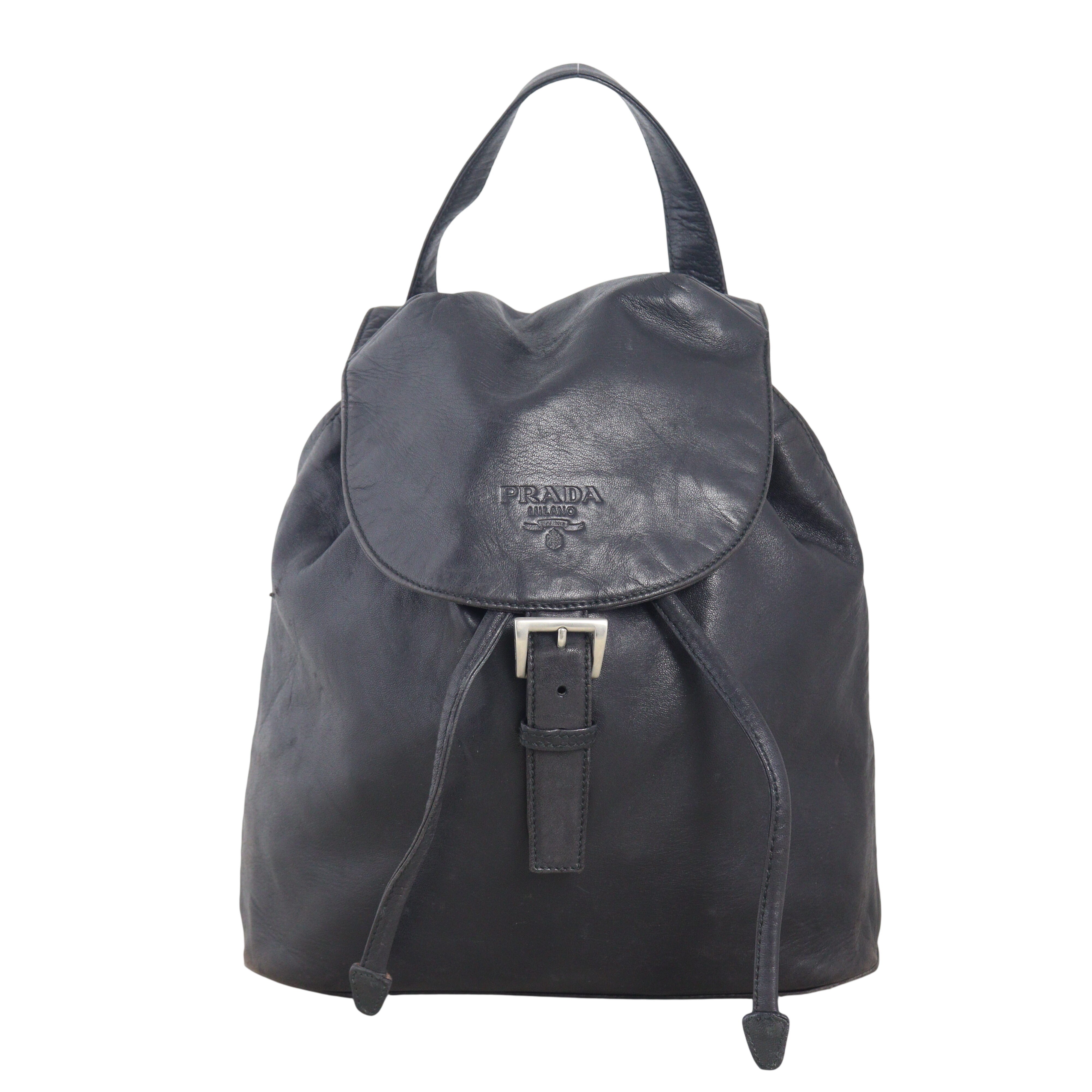 Prada Leather Drawstring Backpack