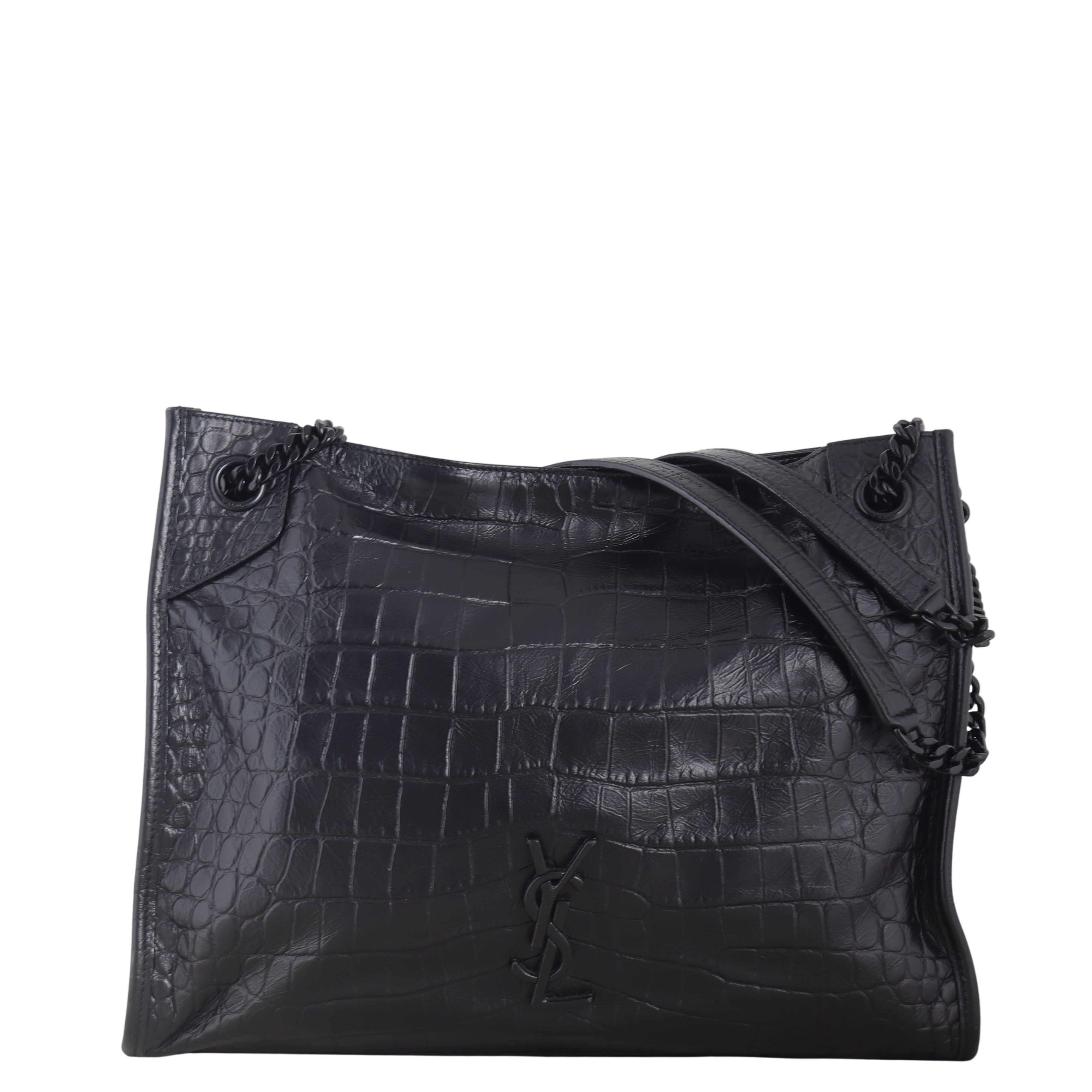 Saint Laurent Niki Tote Medium Croc Embossed