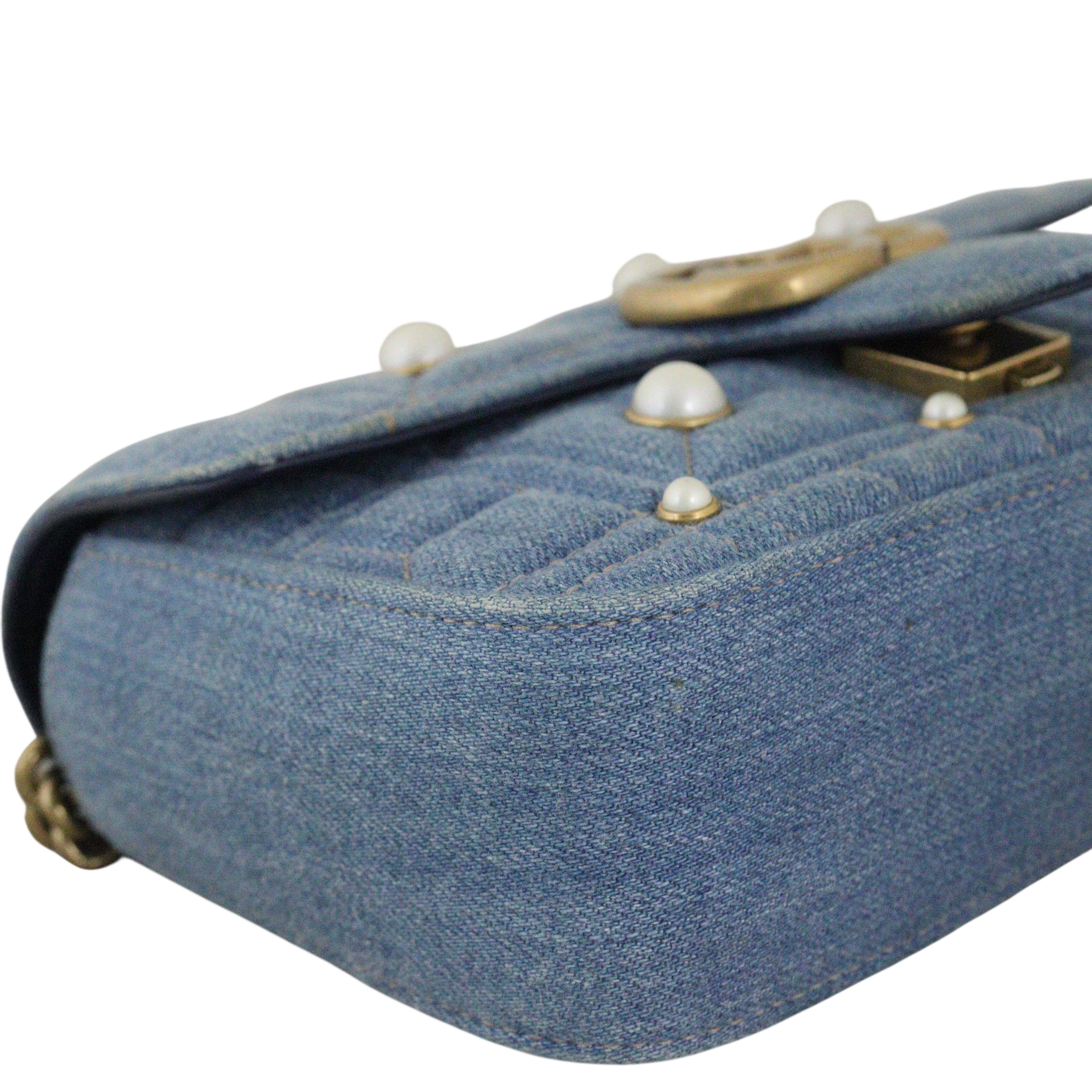 Gucci GG Marmont Matelasse Small Shoulder Bag Pearl Studded