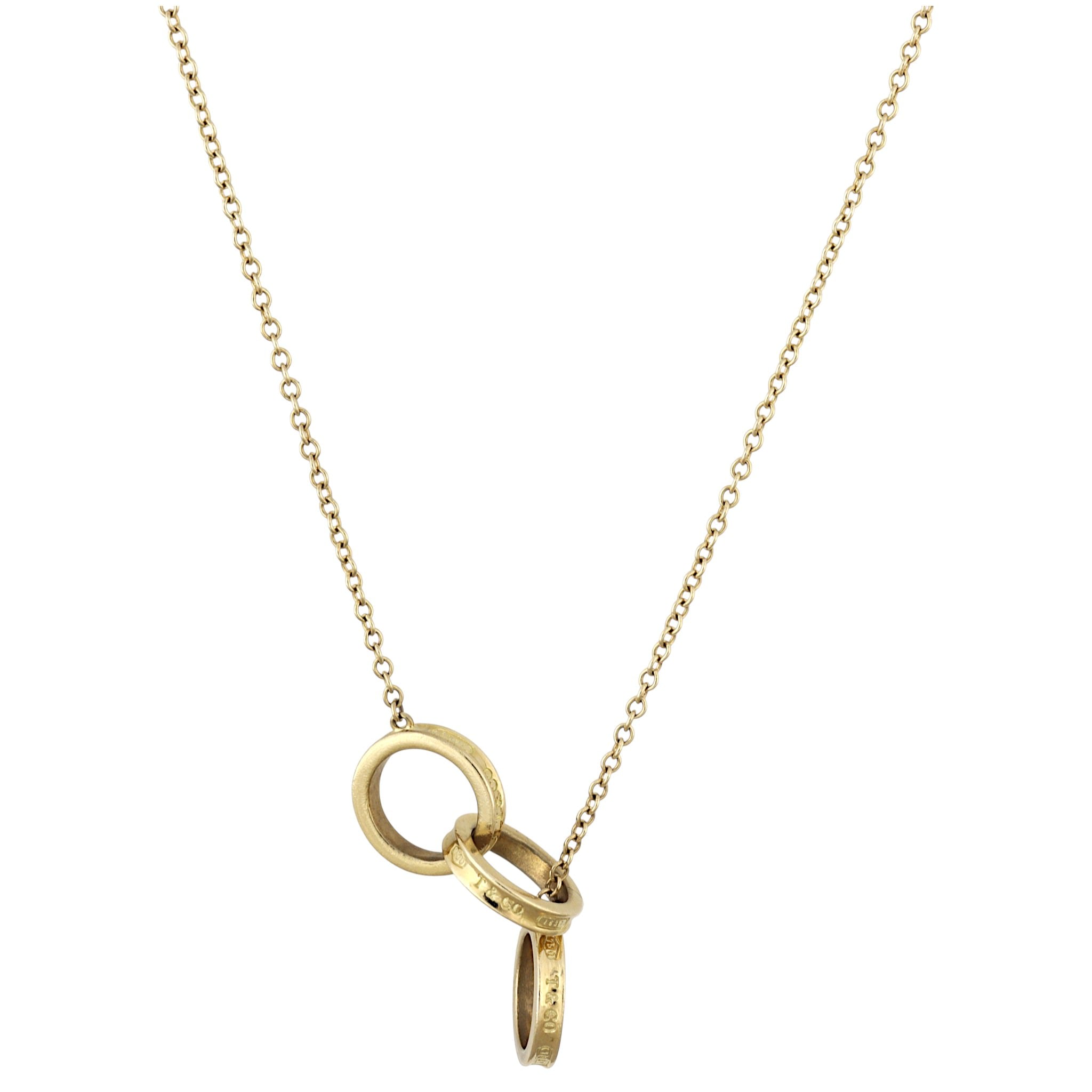 Tiffany & Co. 1837 Interlocking Circles 18k Yellow Gold Lariat Necklace