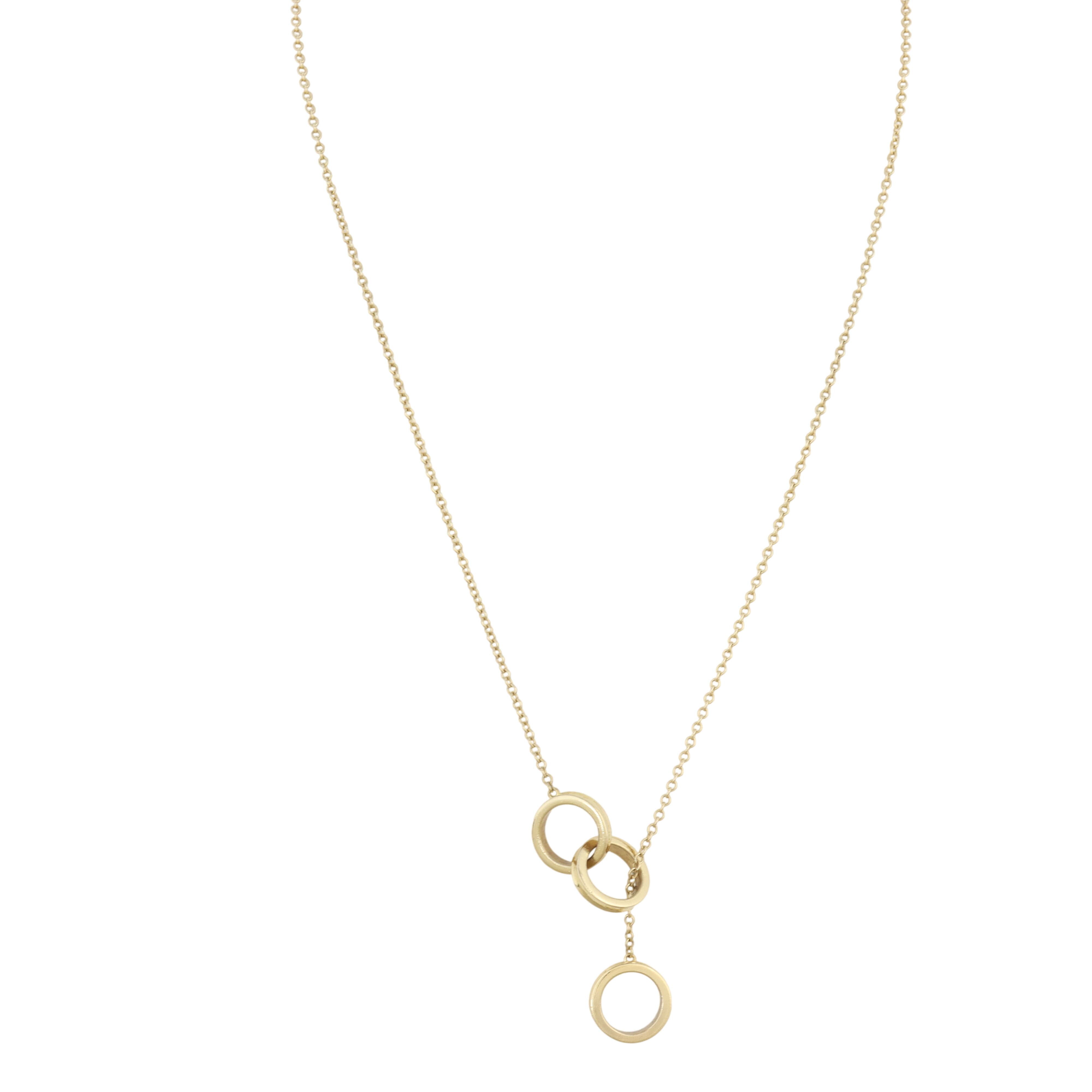 Tiffany & Co. 1837 Interlocking Circles 18k Yellow Gold Lariat Necklace