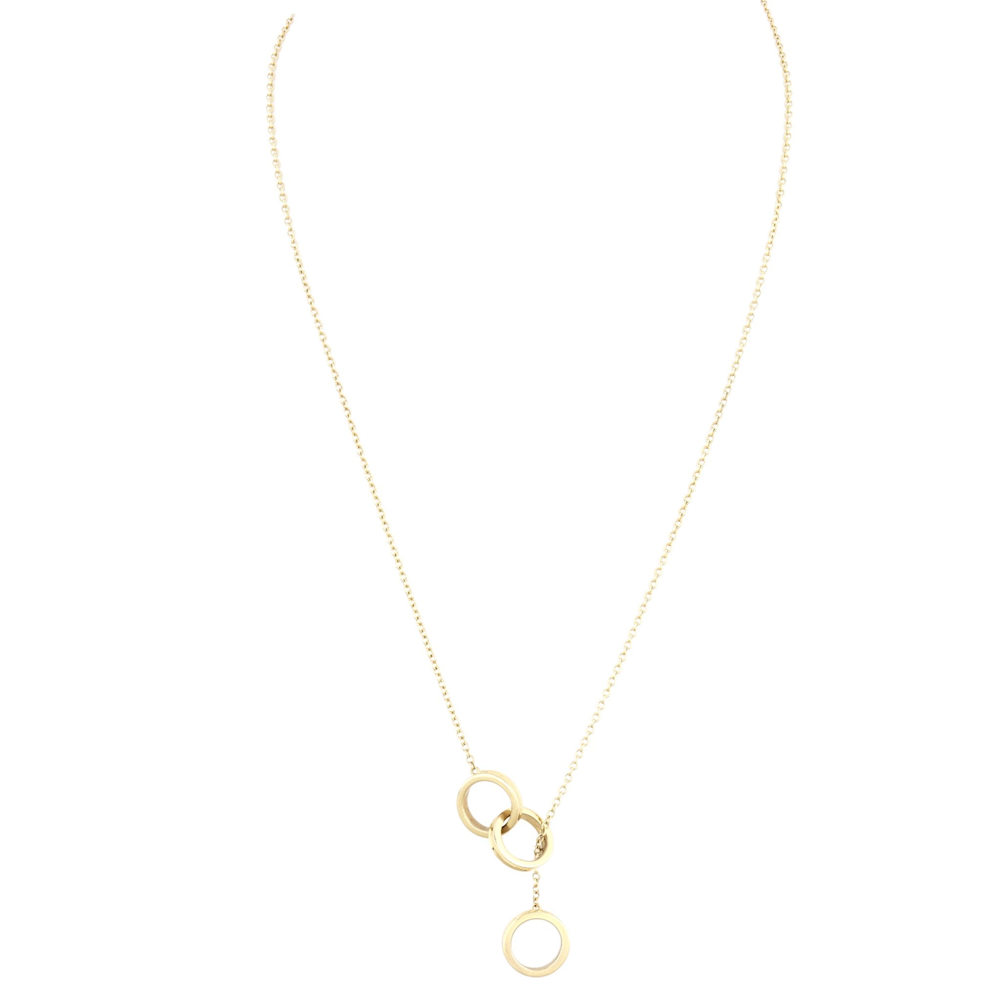 Tiffany & Co. 1837 Interlocking Circles 18k Yellow Gold Lariat Necklace