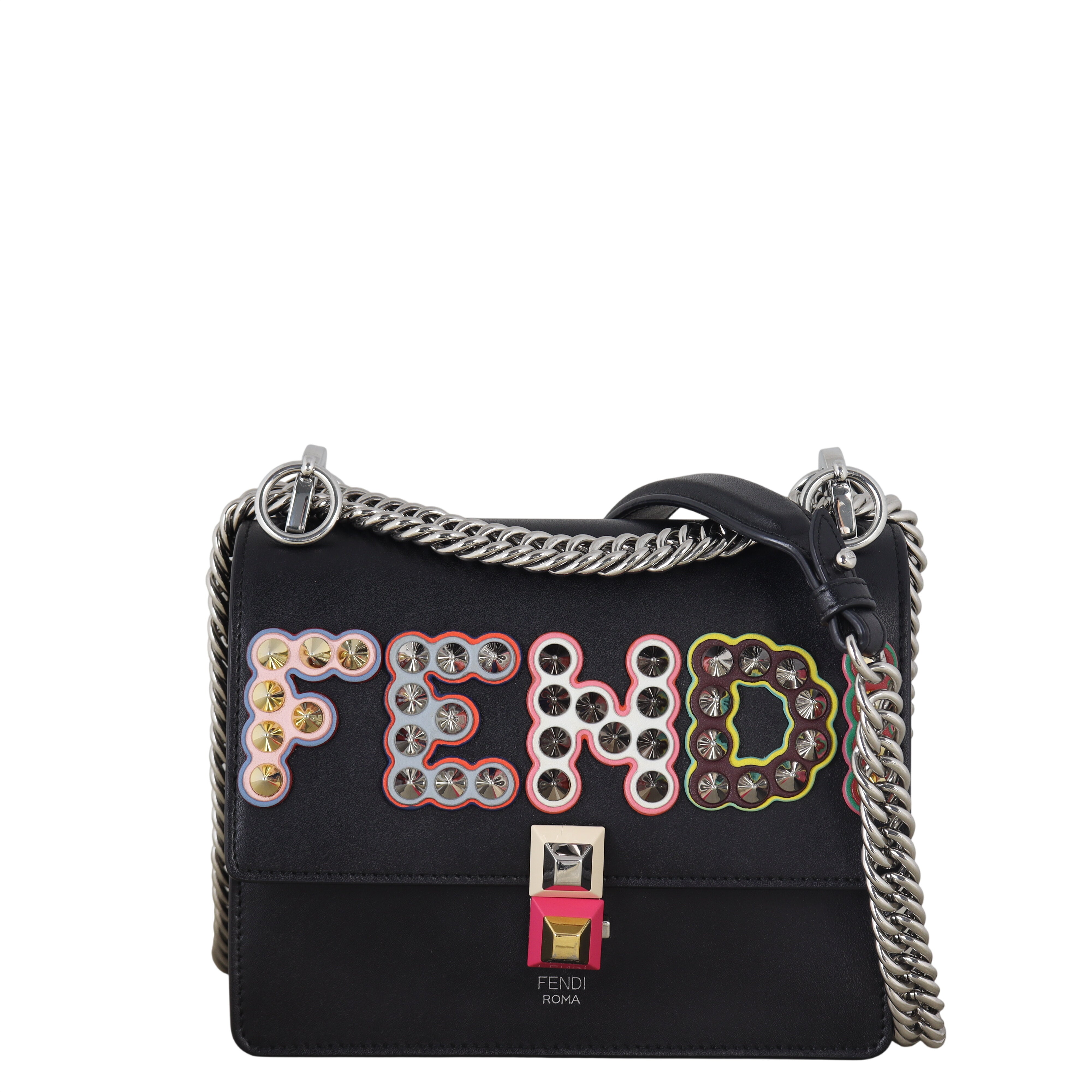 Fendi Kan I Metal Stud Crossbody Small