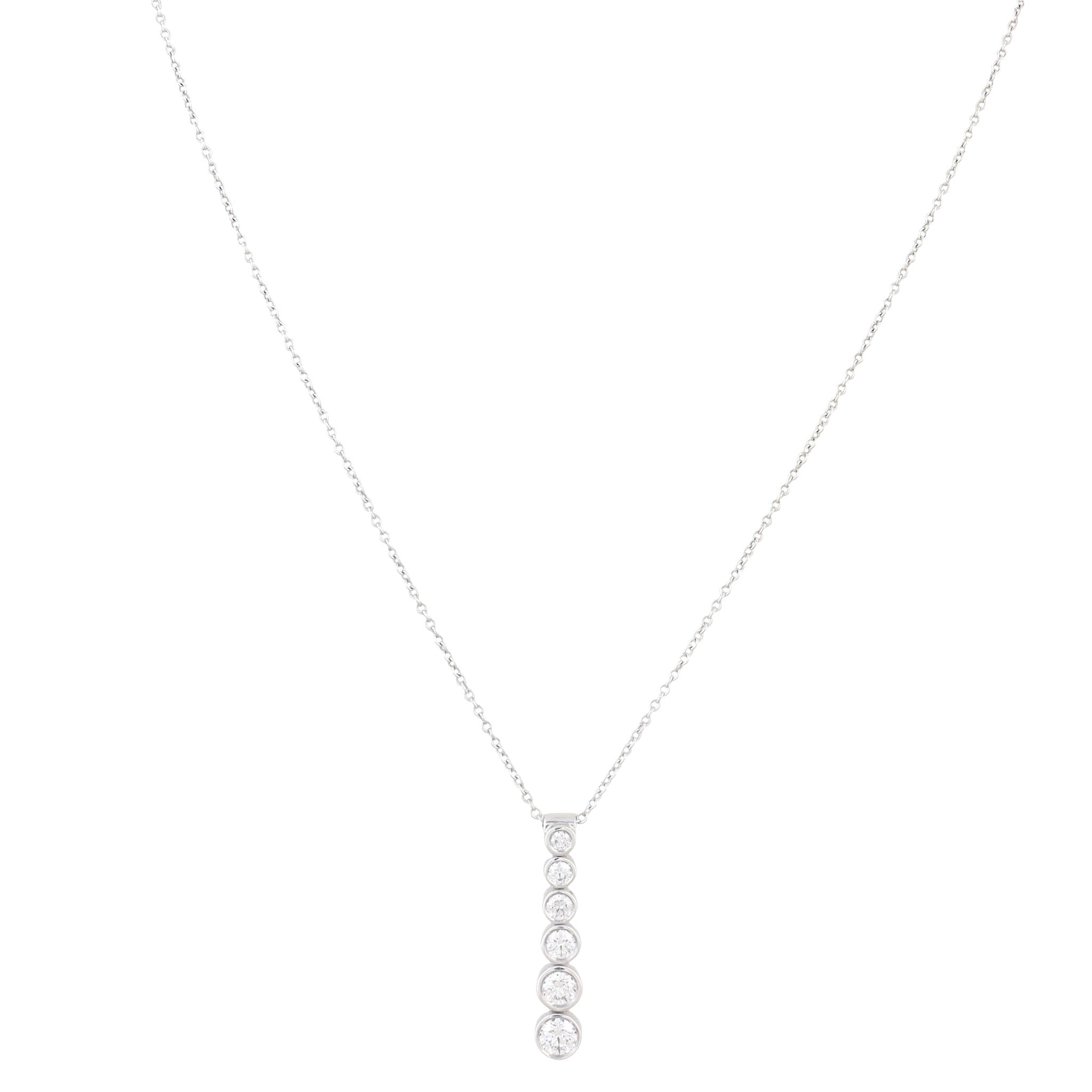 Tiffany & Co Graduated Jazz Drop Platinum Diamond Necklace