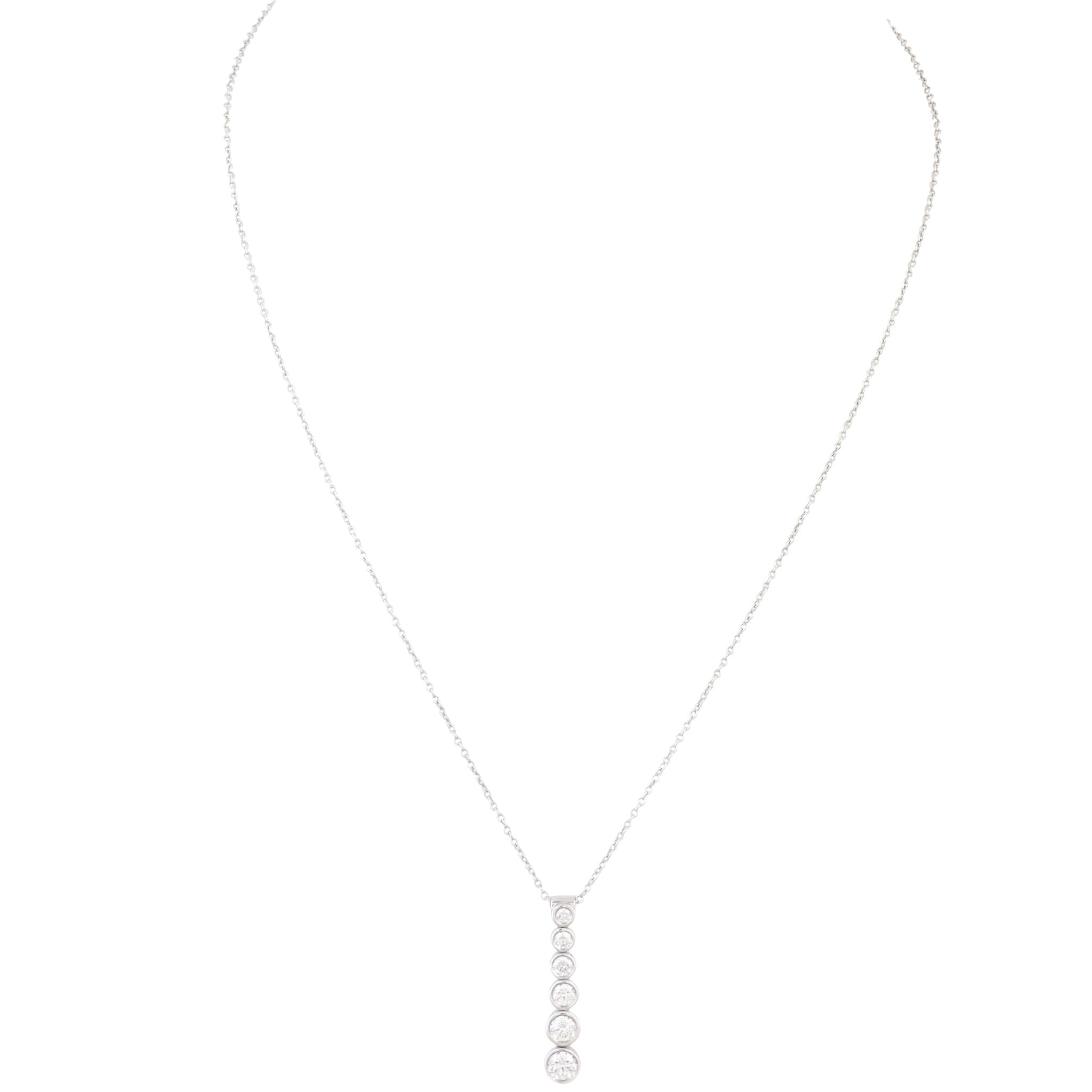 Tiffany & Co Graduated Jazz Drop Platinum Diamond Necklace