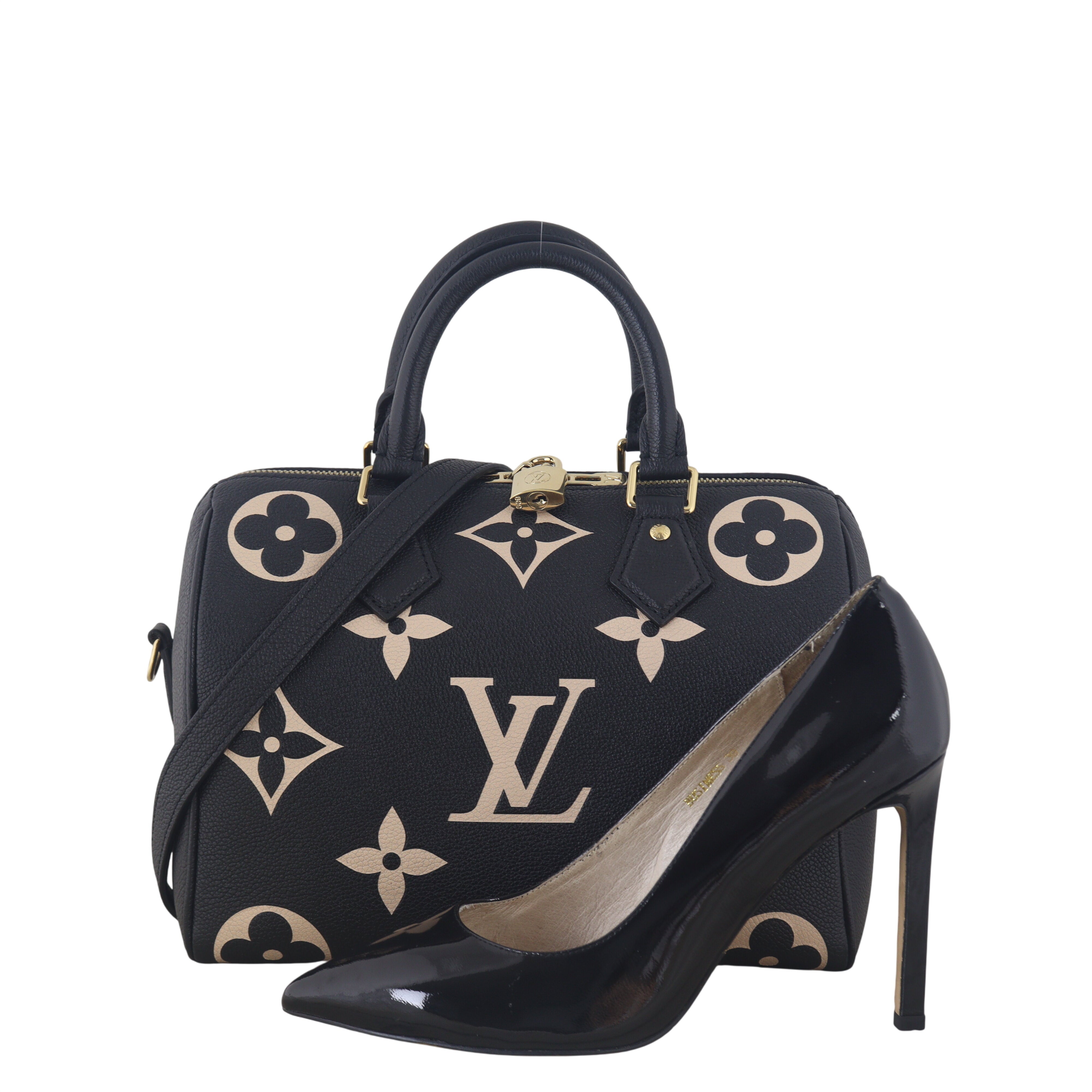 Louis Vuitton Speedy 25 Bandouliere Monogram Empreinte Giant Bicolour