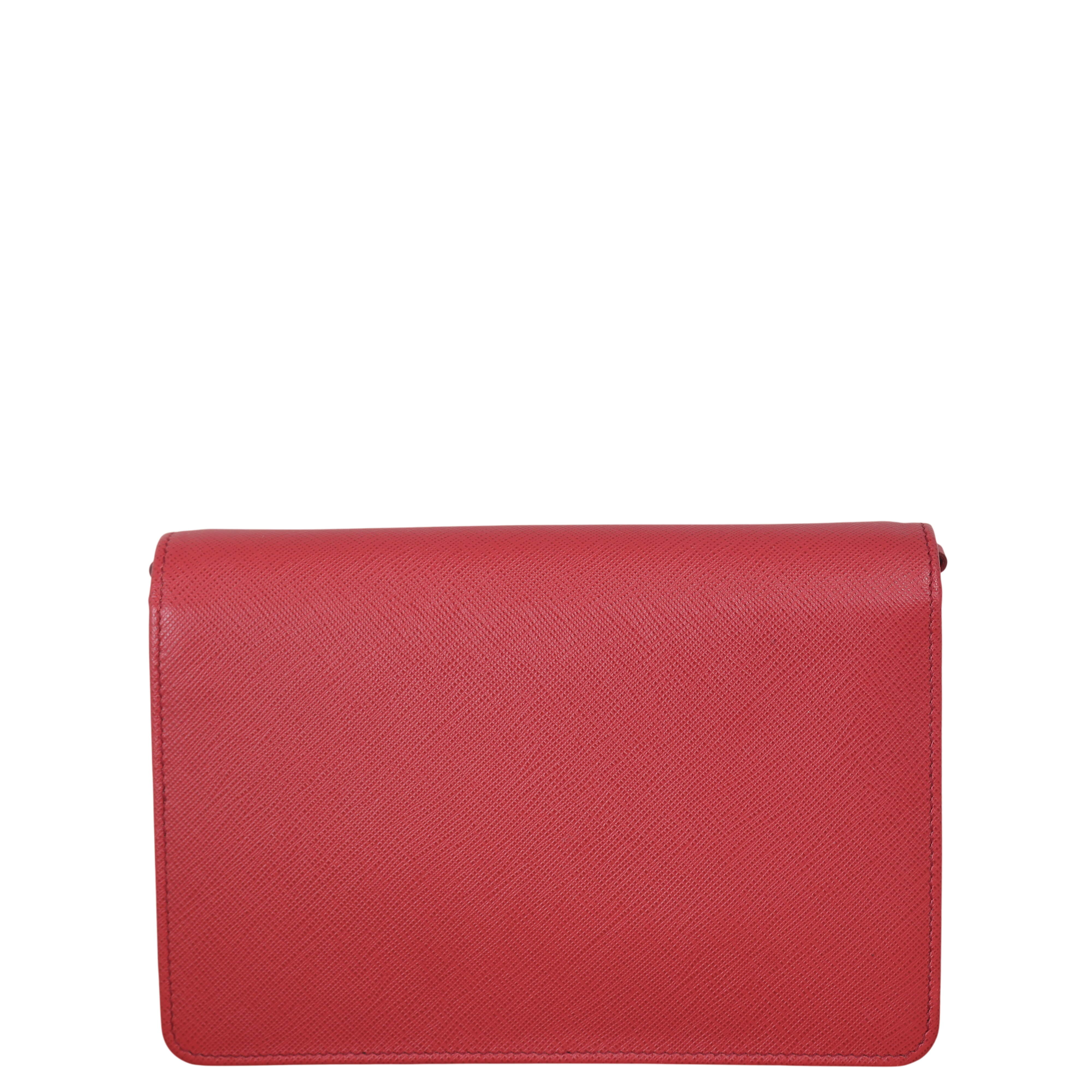 Prada Monochrome Saffiano Wallet on Chain