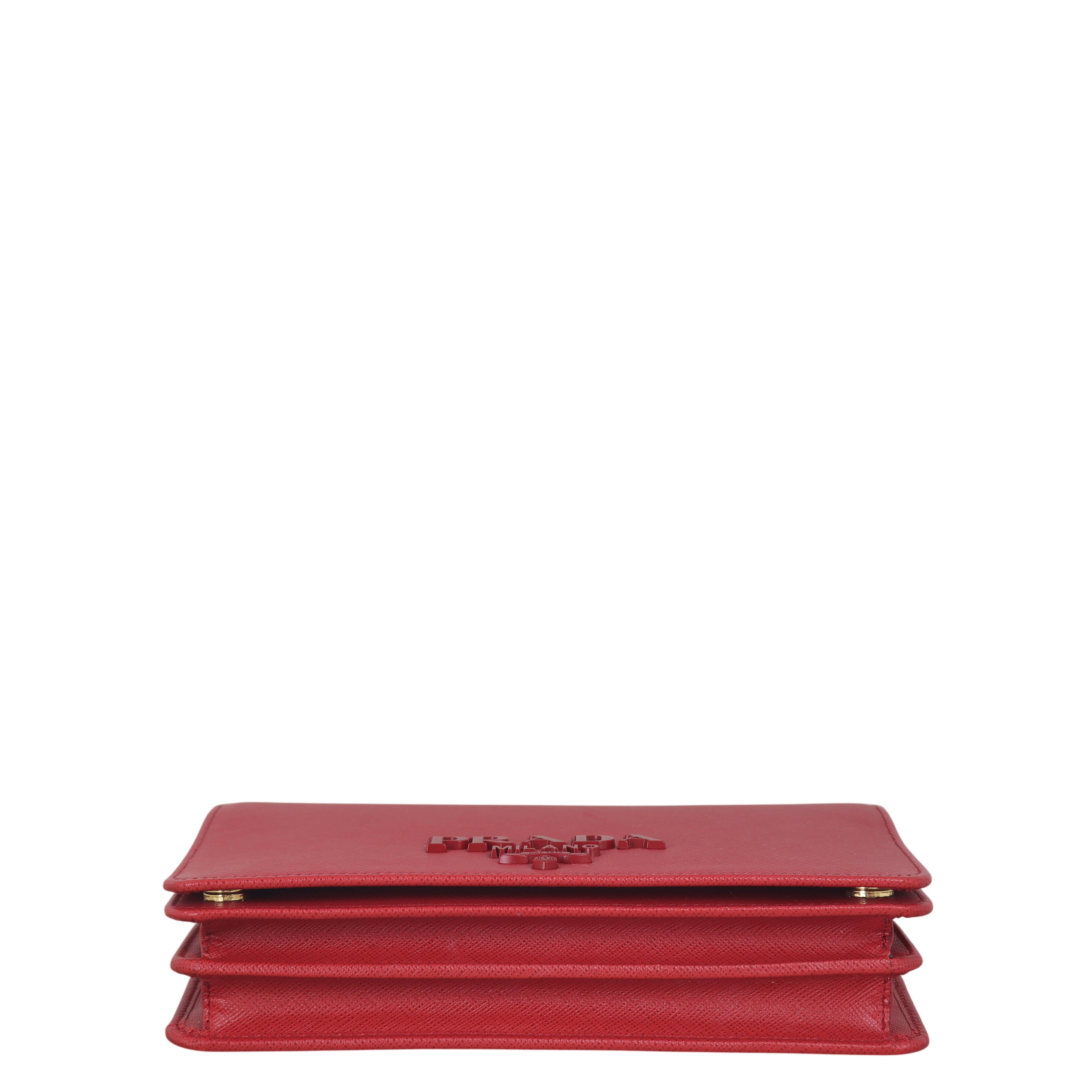 Prada Monochrome Saffiano Wallet on Chain