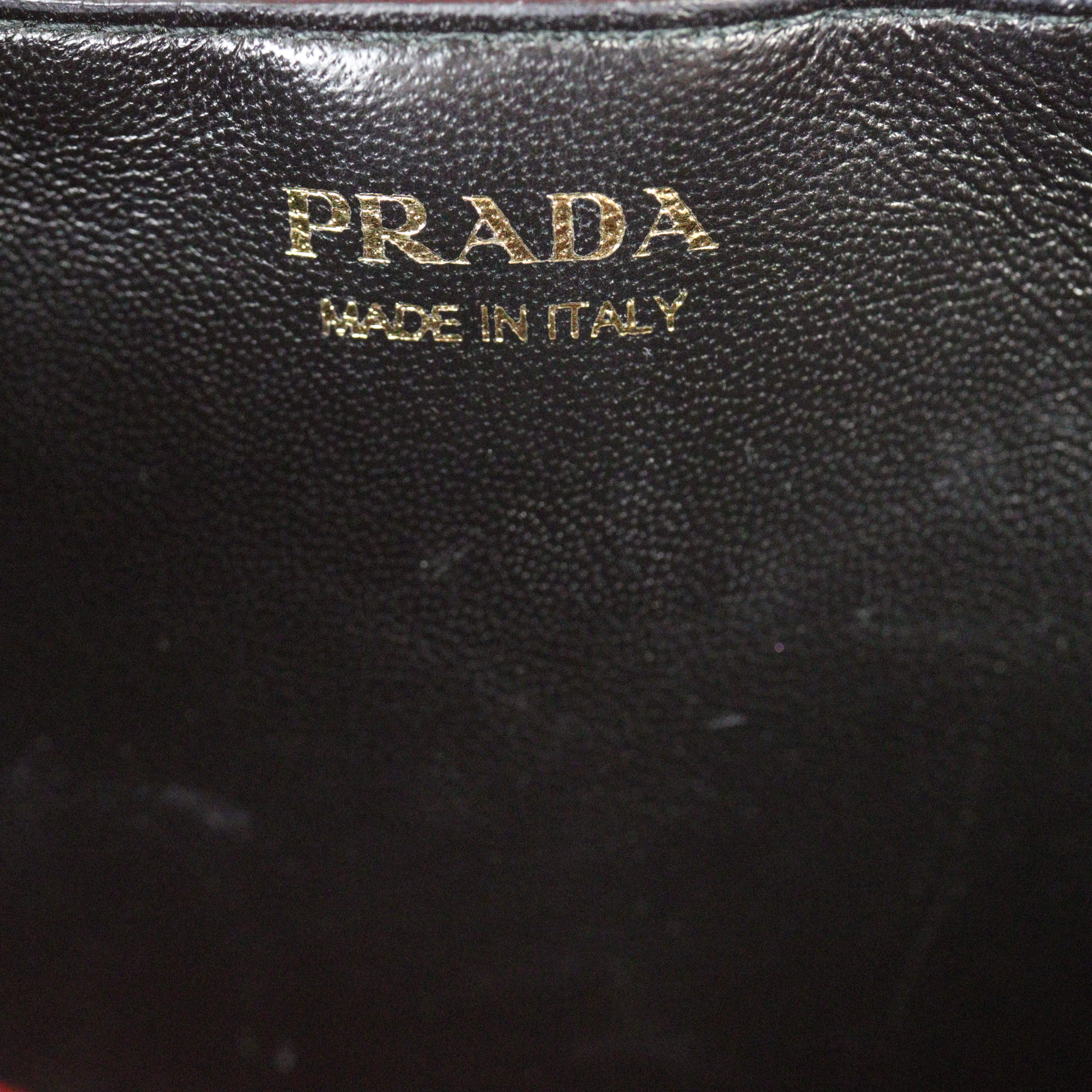 Prada Monochrome Saffiano Wallet on Chain