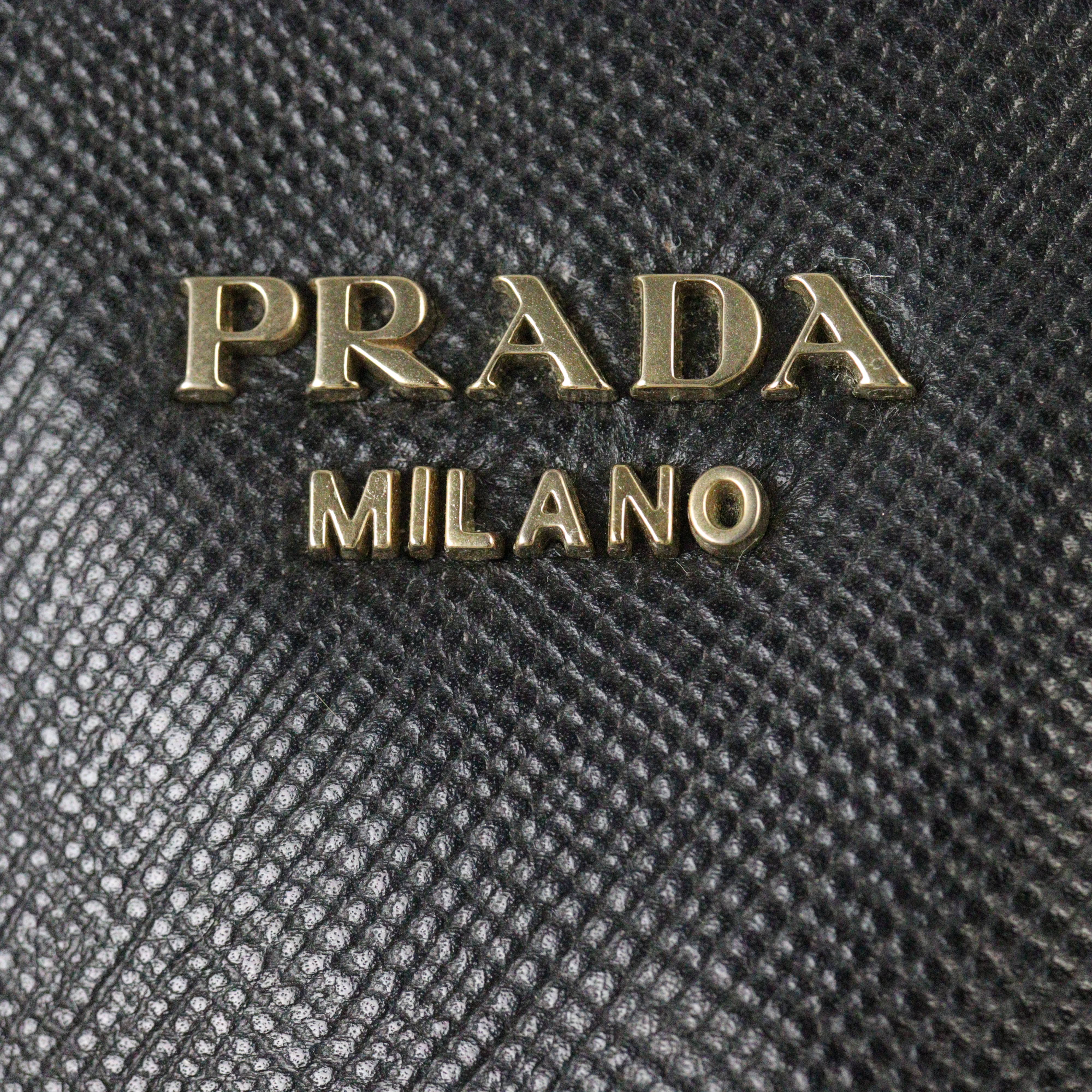 Prada Saffiano Cuir Triple Zip Dome Bag