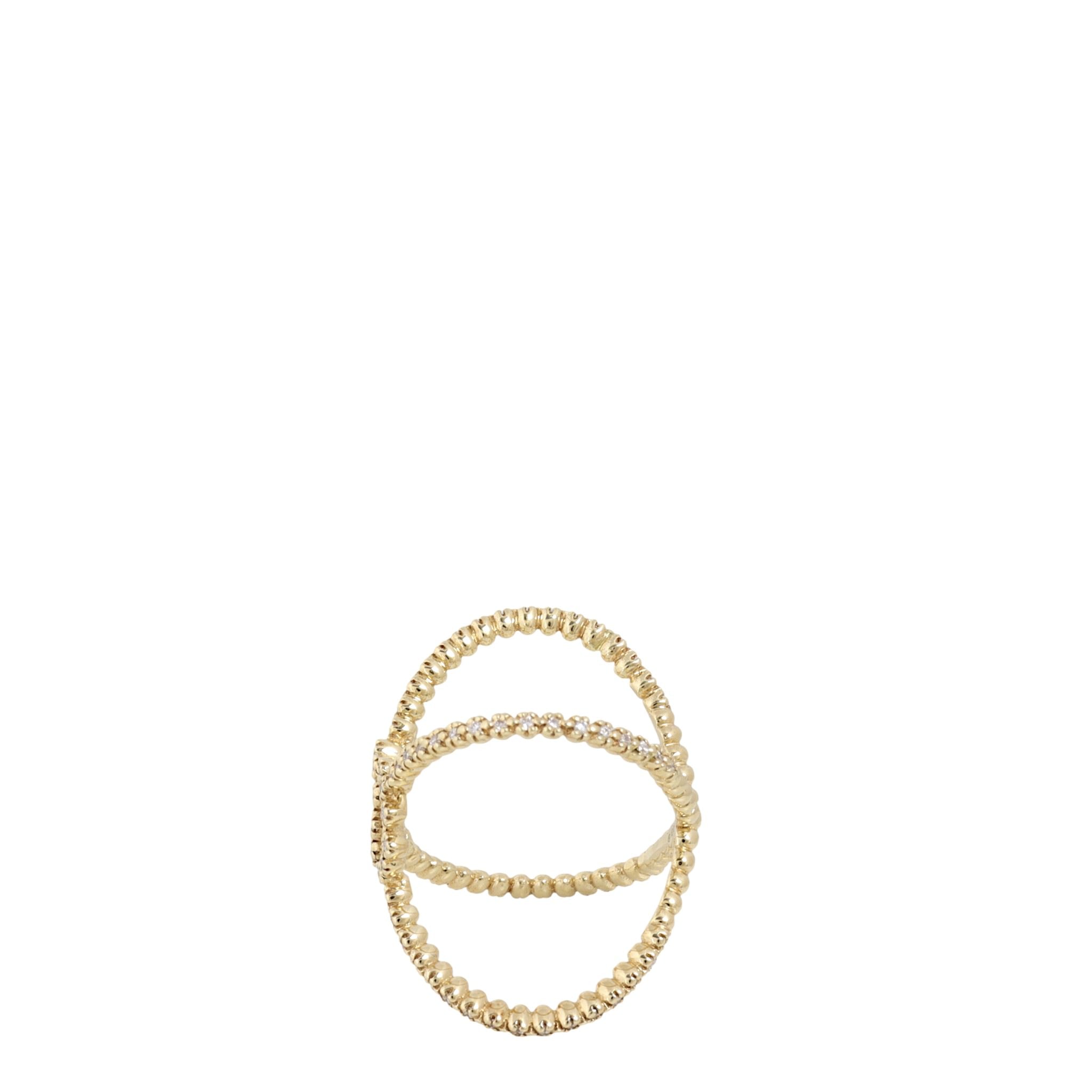 Gucci GG Running X Diamond 18k Yellow Gold Ring