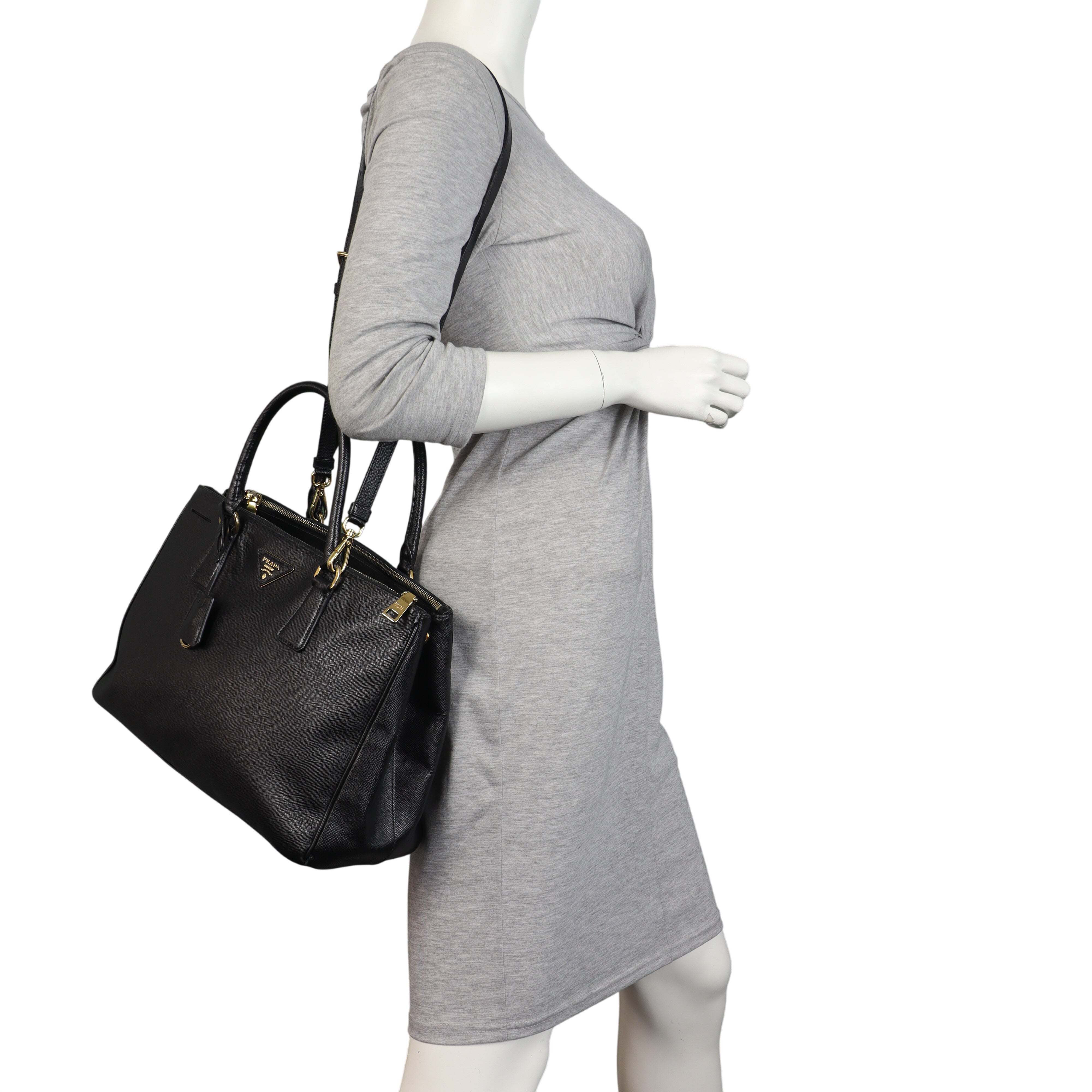 Prada Saffiano Lux Galleria Double Zip Tote Medium