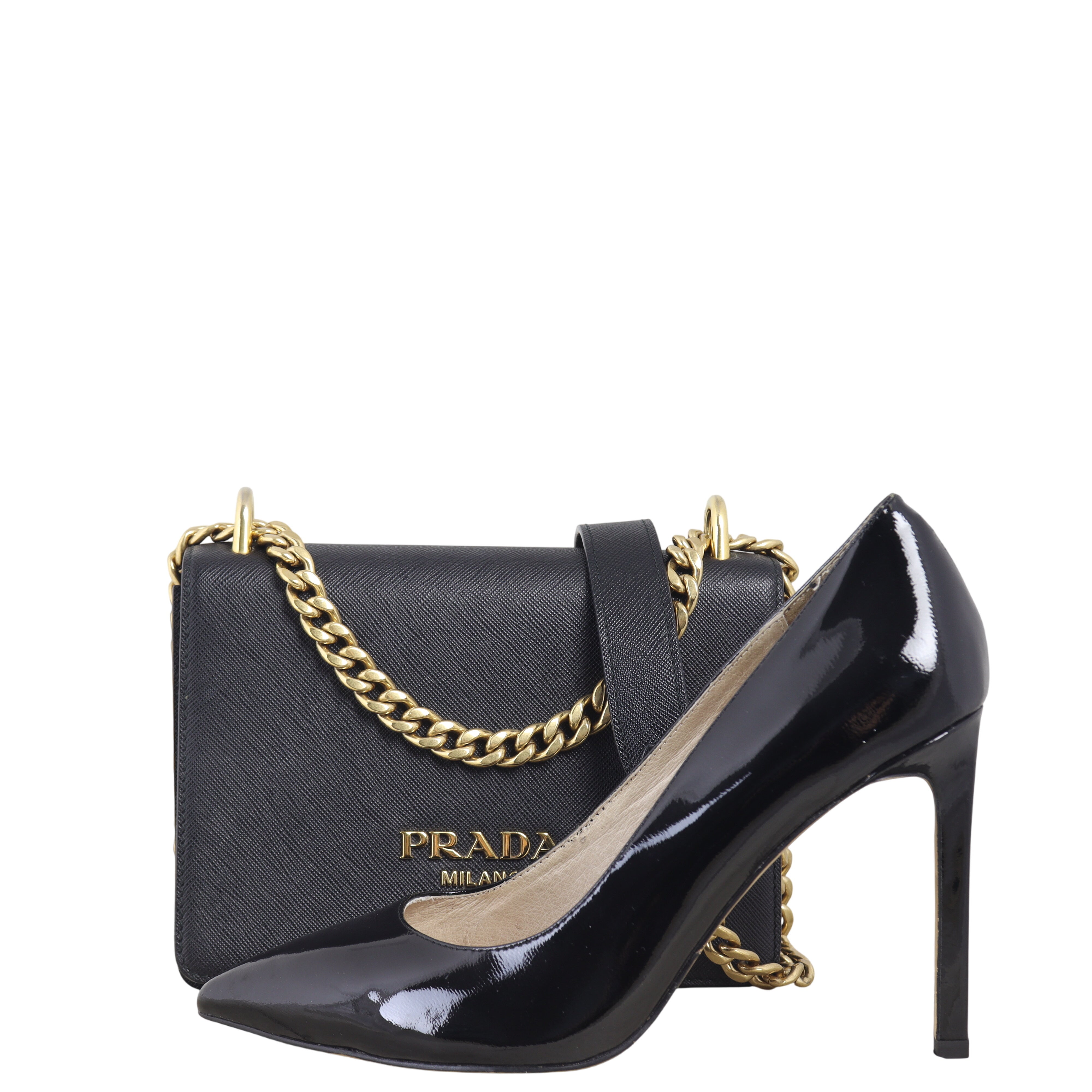 Prada Saffiano Lux Chain Flap Bag