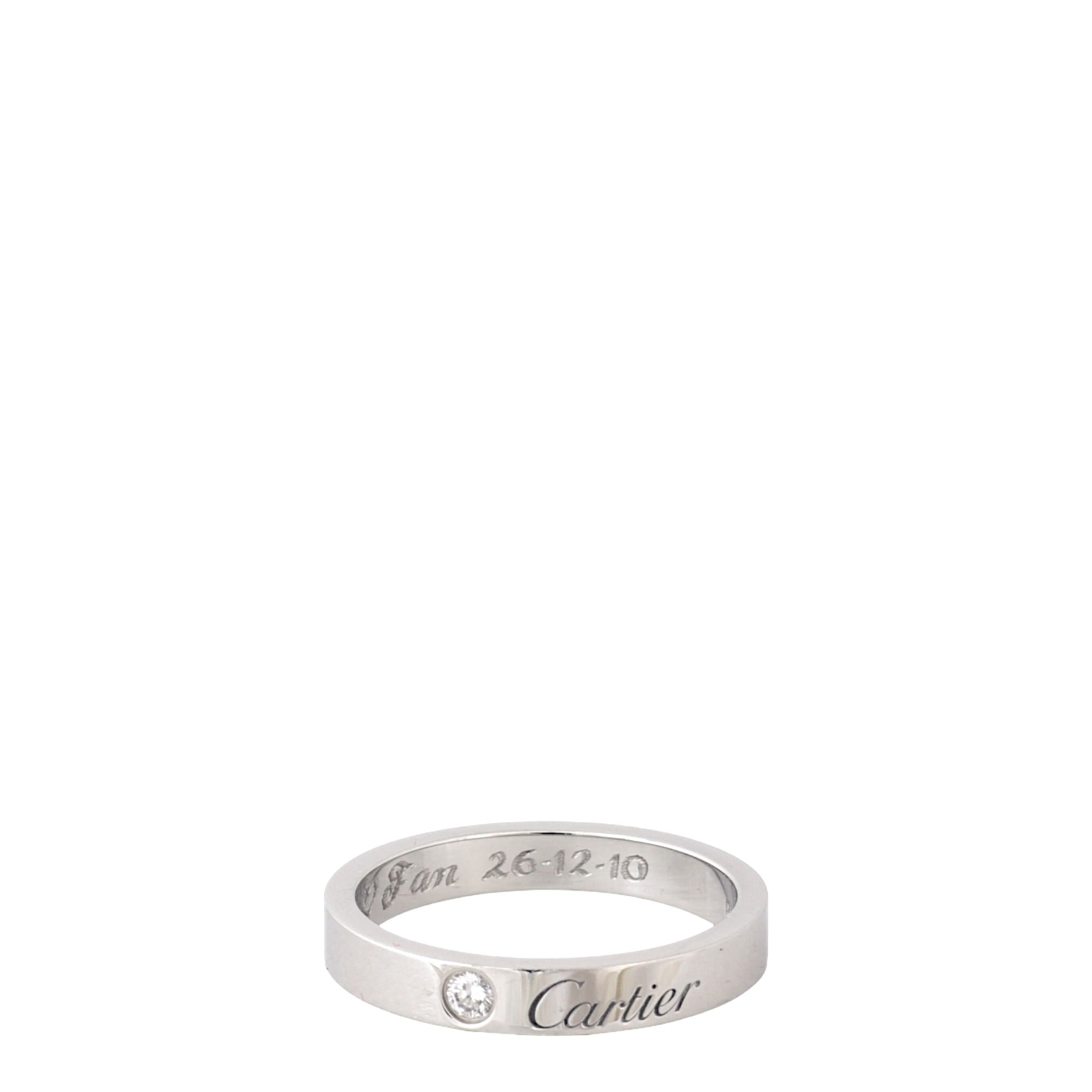 Cartier C de Cartier Diamond Platinum 3mm Wedding Band