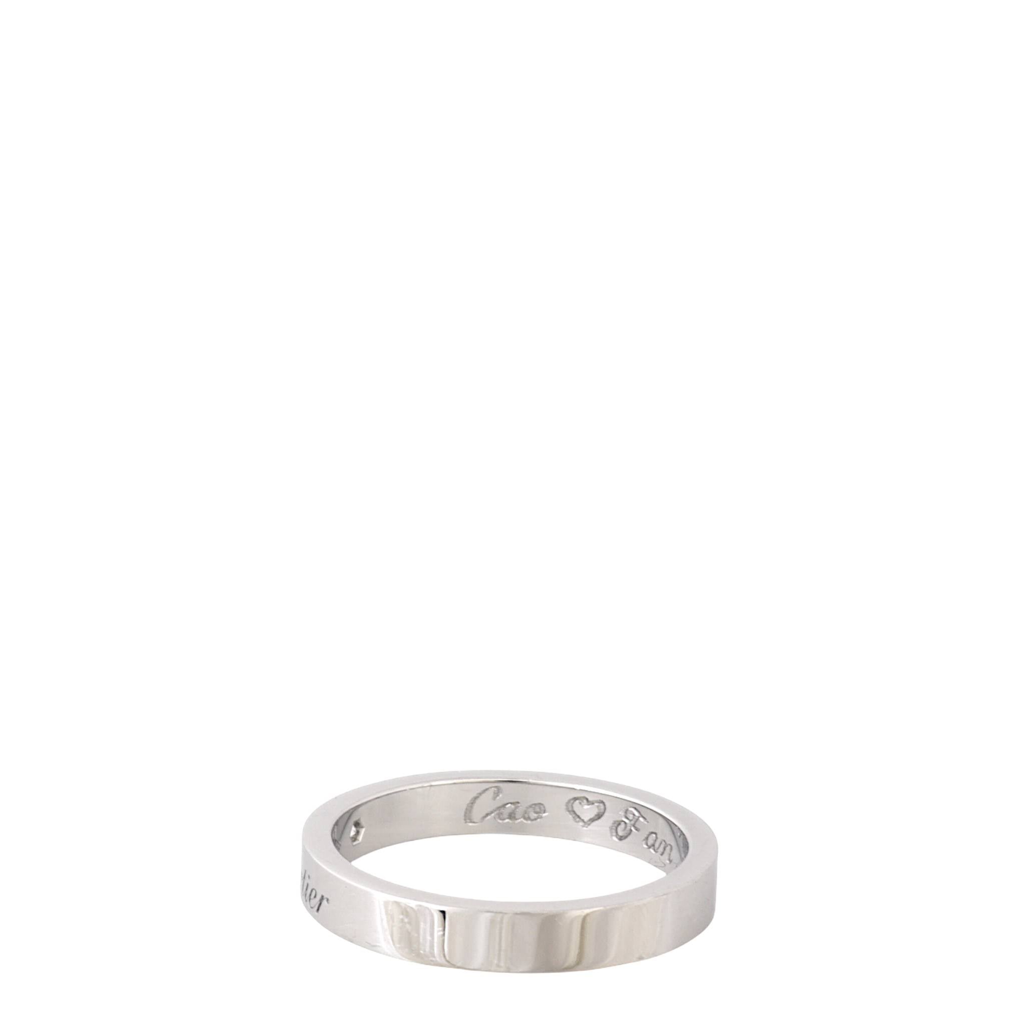 Cartier C de Cartier Diamond Platinum 3mm Wedding Band