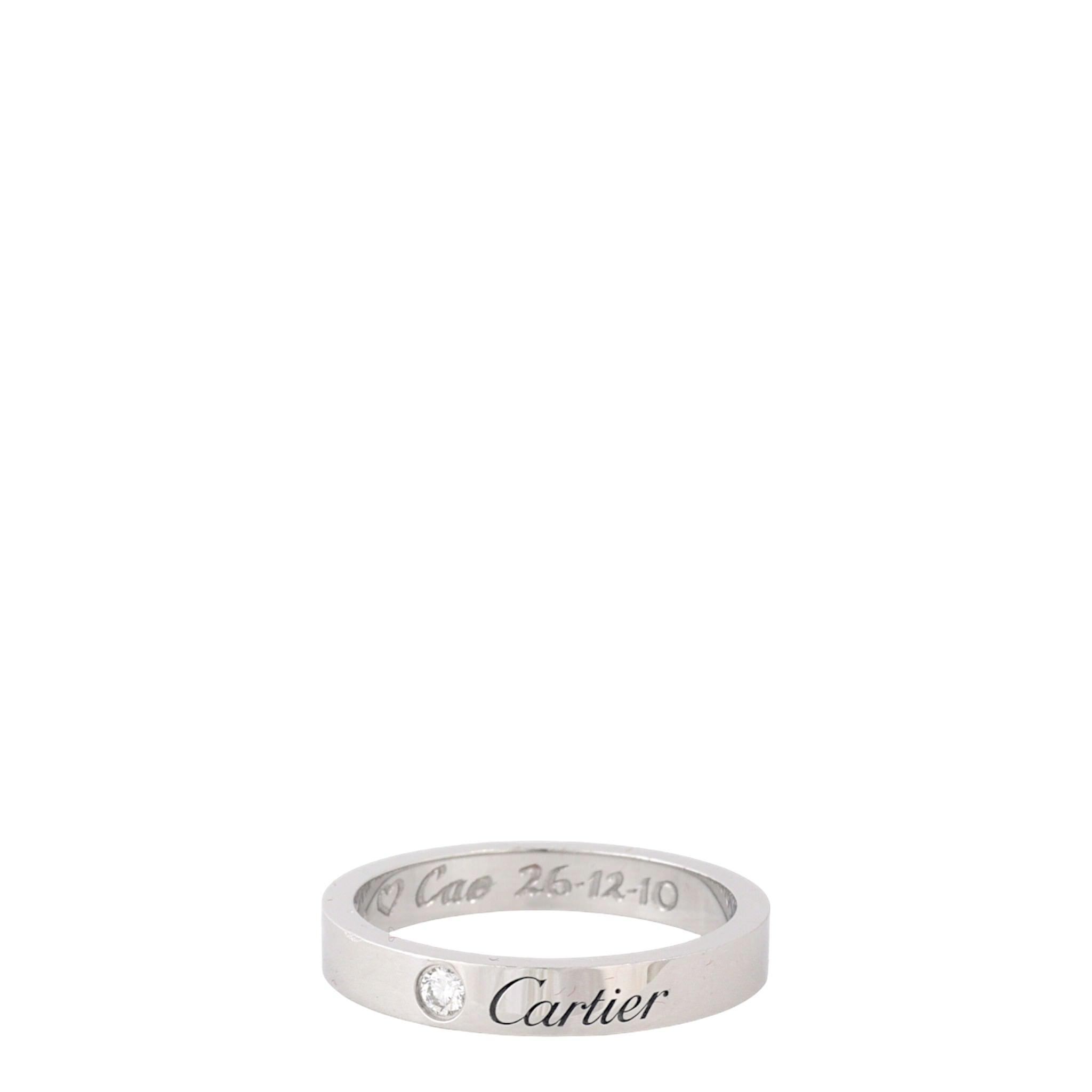 Cartier C de Cartier Diamond Platinum 3mm Wedding Band