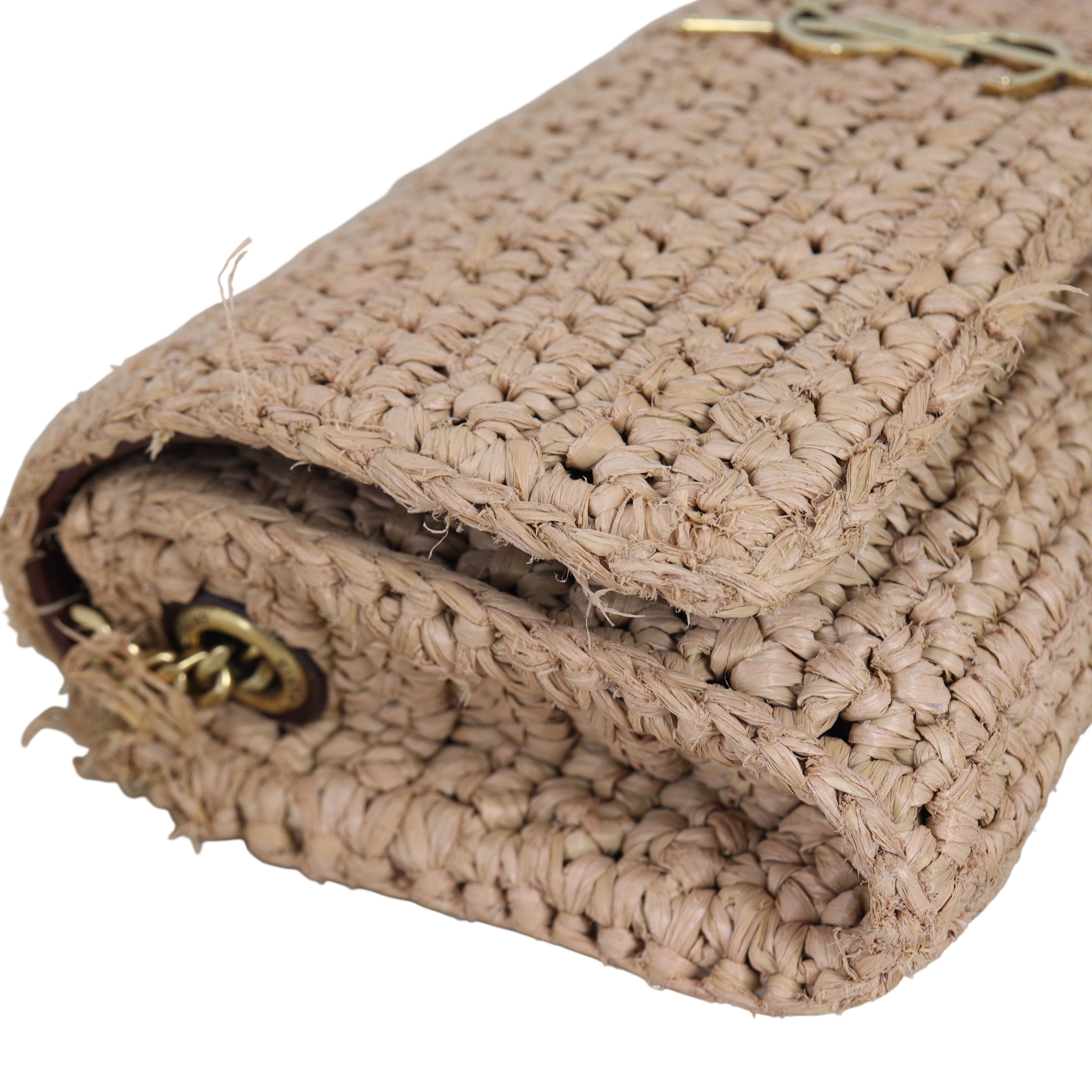 Saint Laurent Kate 99 Tassel Chain Bag Raffia