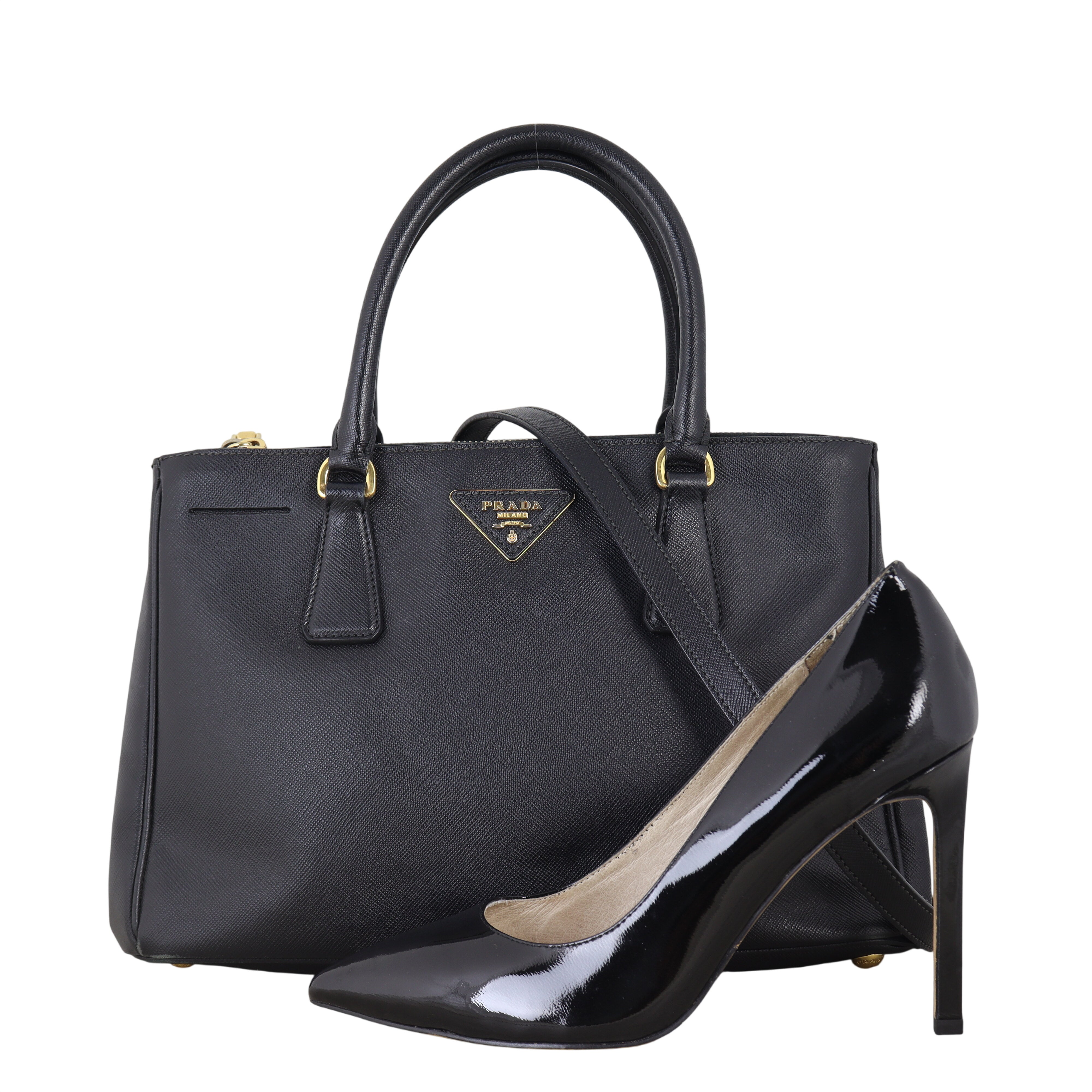 Prada Saffiano Lux Galleria Double Zip Tote Small