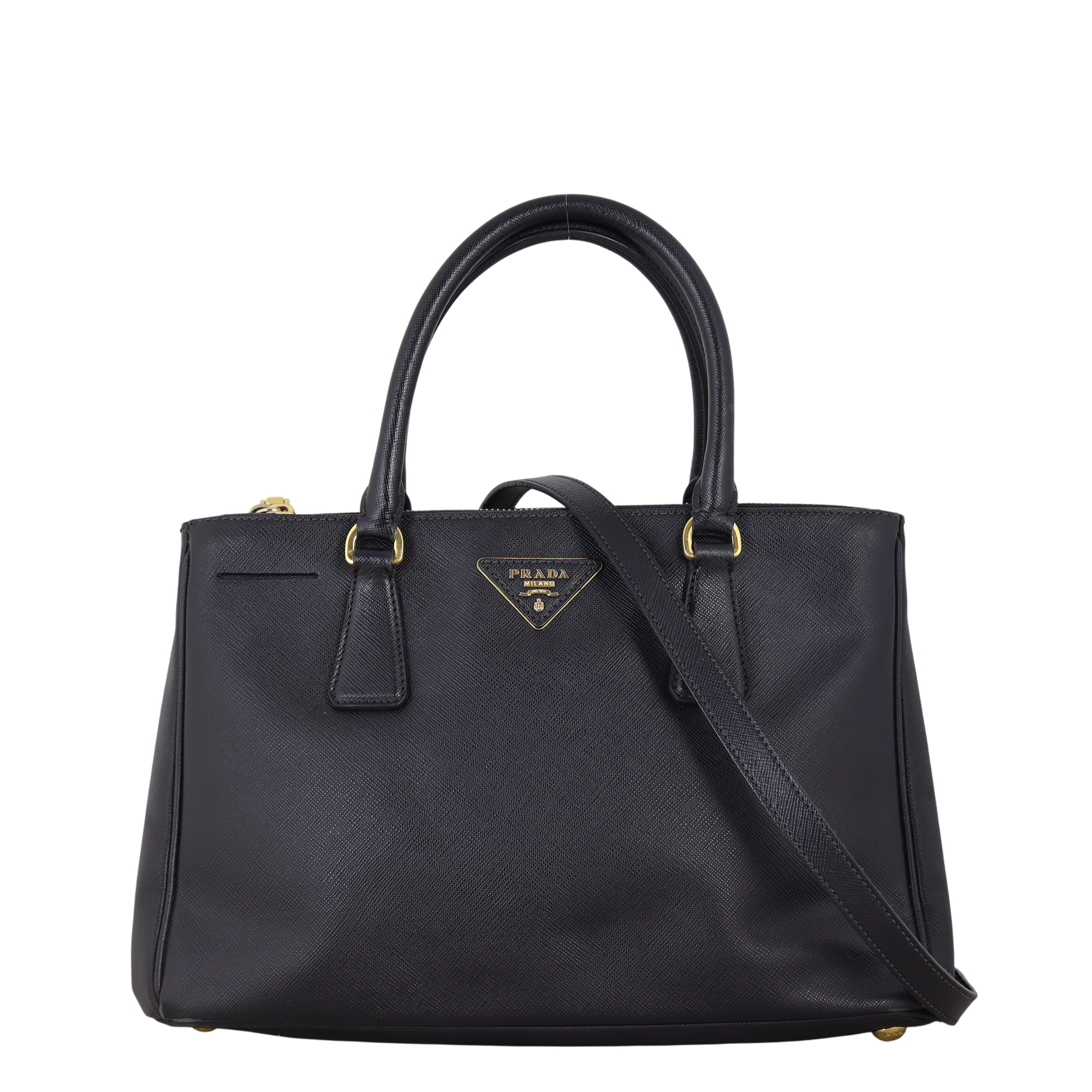 Prada Saffiano Lux Galleria Double Zip Tote Small