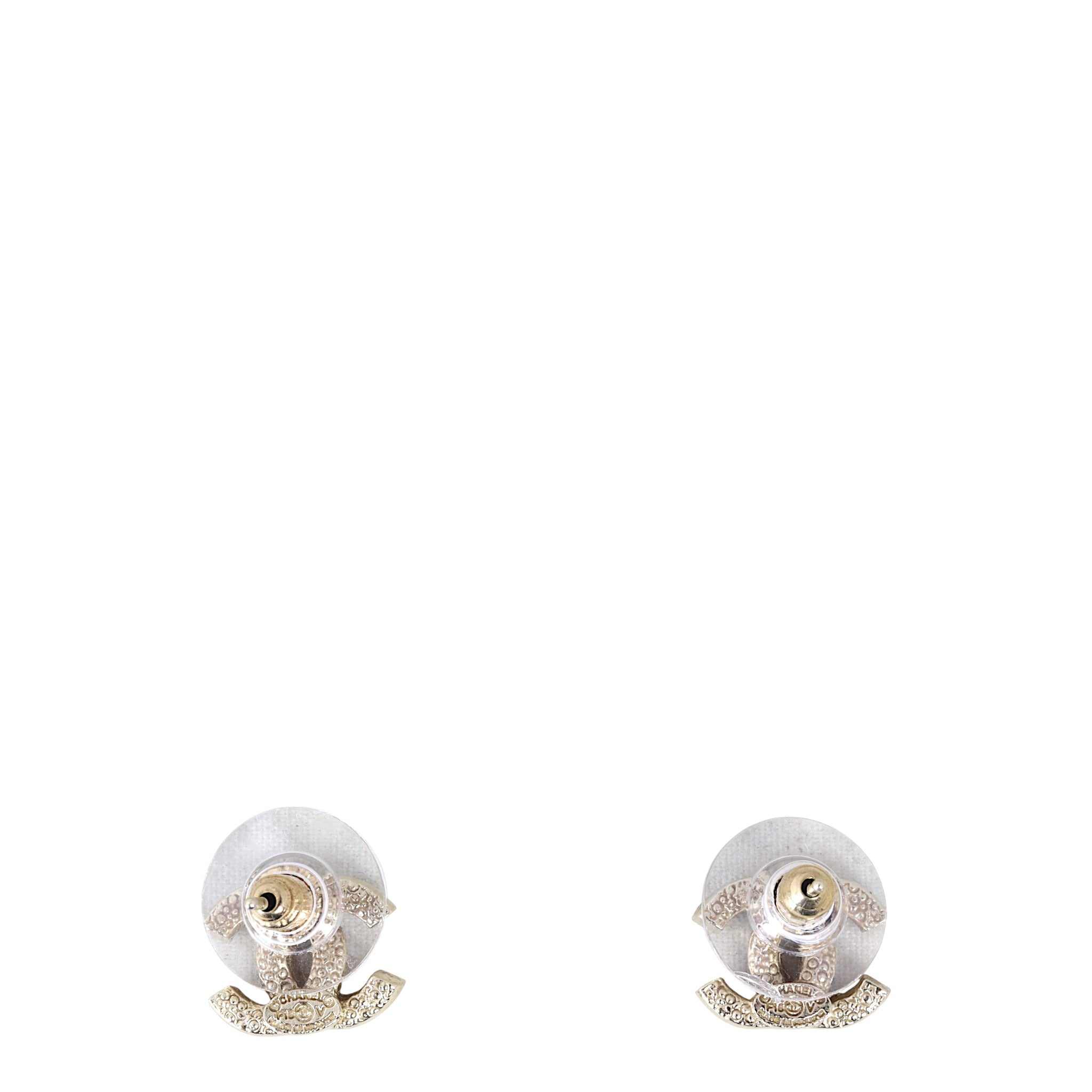 Chanel CC Crystal Stud Earrings
